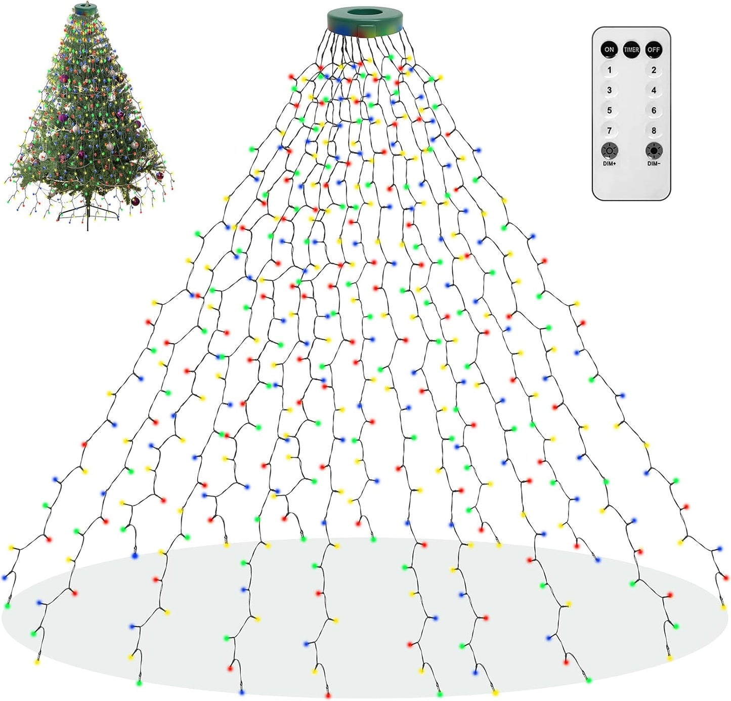 400 LED Christmas Tree Lights with 8 Modes & Remote Control