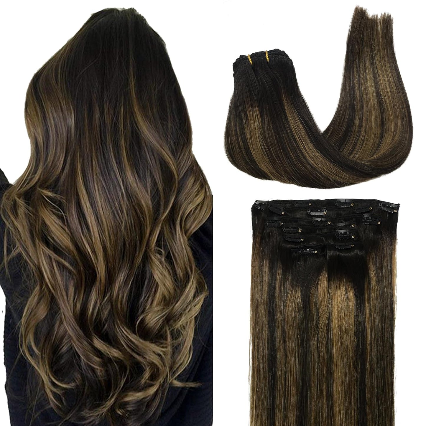 Clip in Hair Extensions Real Human Hair for Luxurious Style