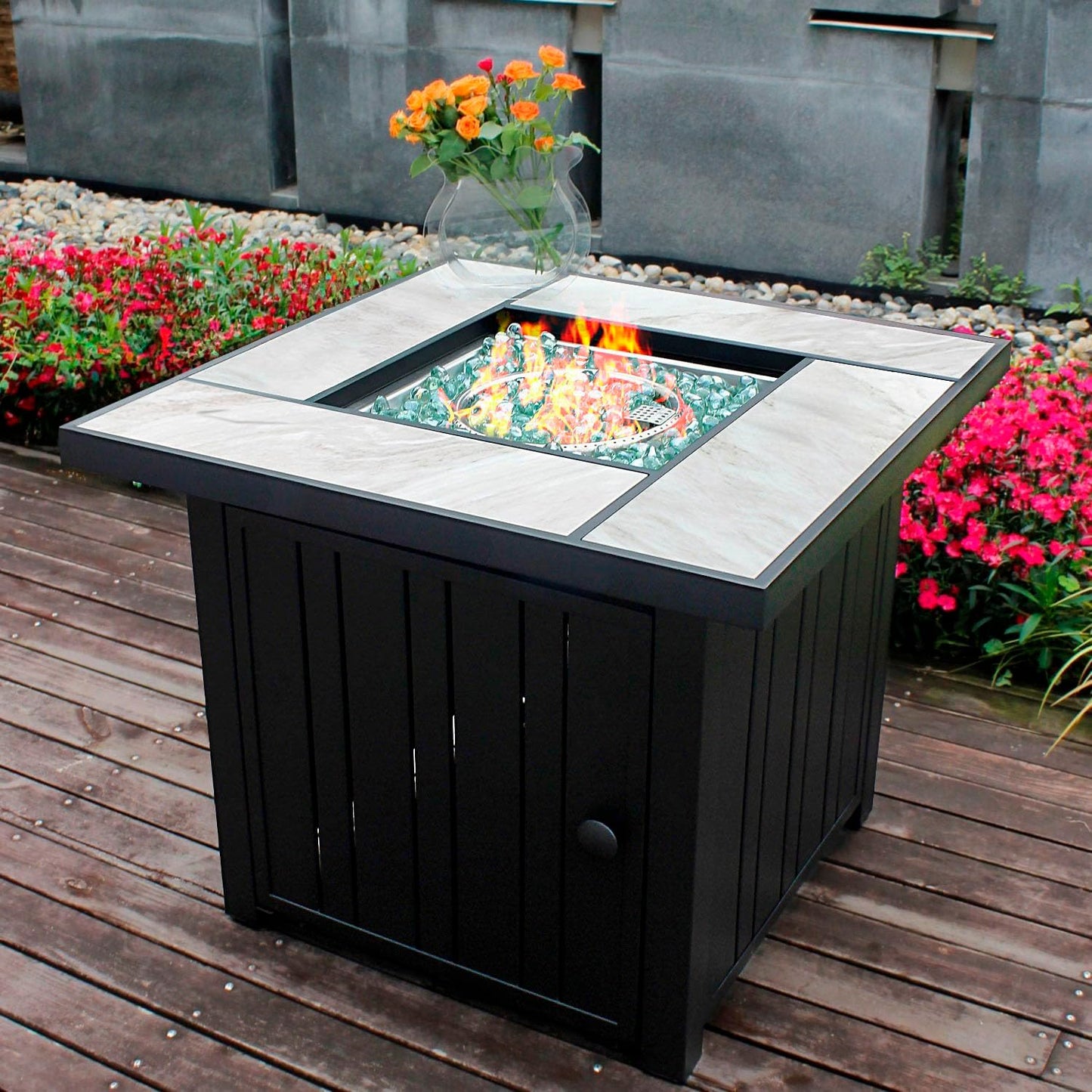 30 Propane Fire Pit with Ceramic Tabletop for Outdoor Fun