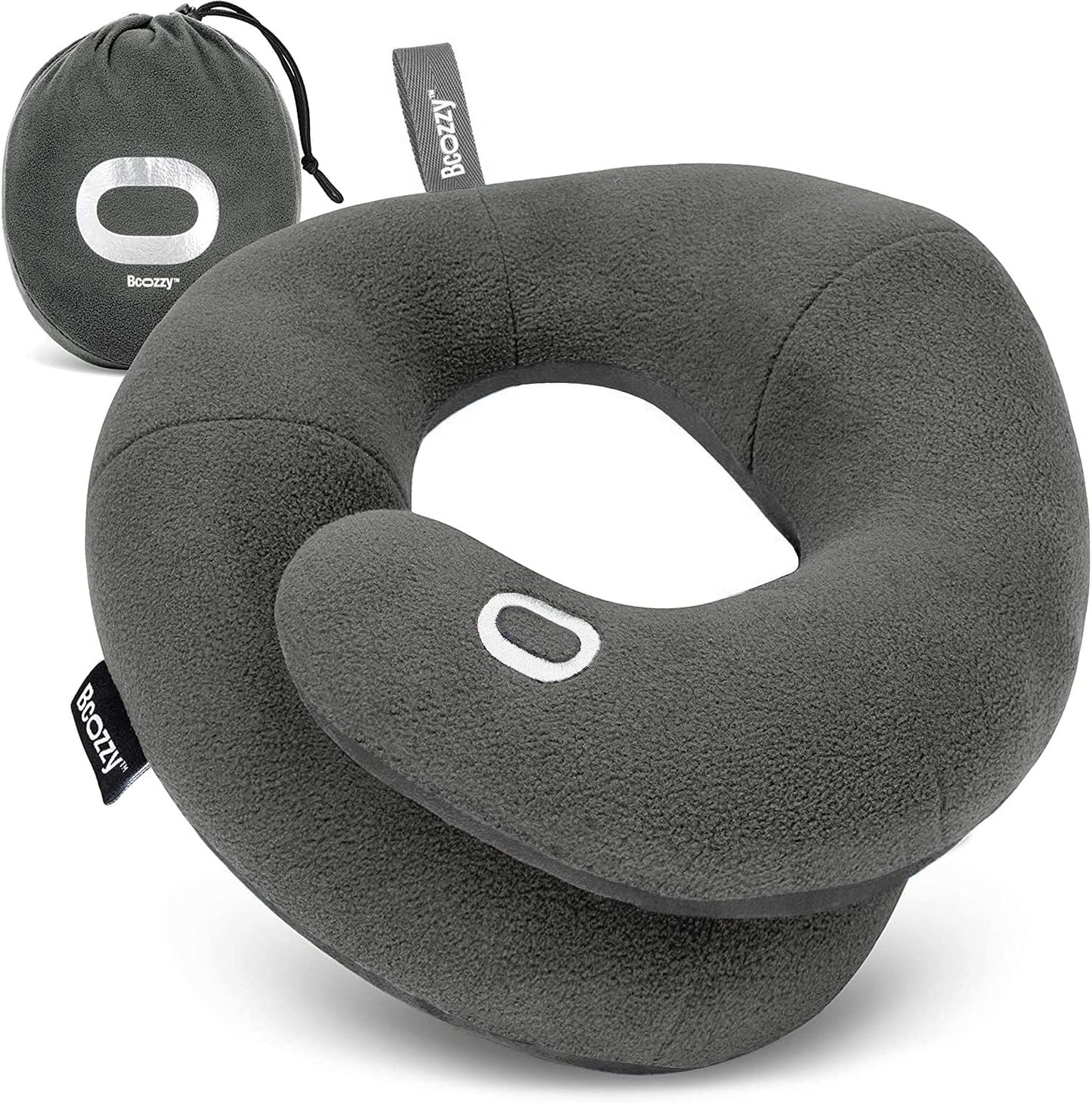 BCOZZY Travel Neck Pillow for Airplane with Double Support
