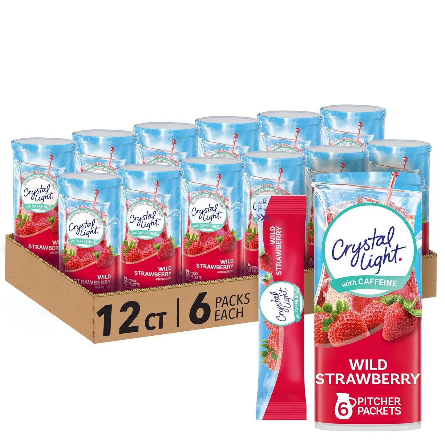 Crystal Light Sugar-Free Energy Wild Strawberry Drink Mix Packets