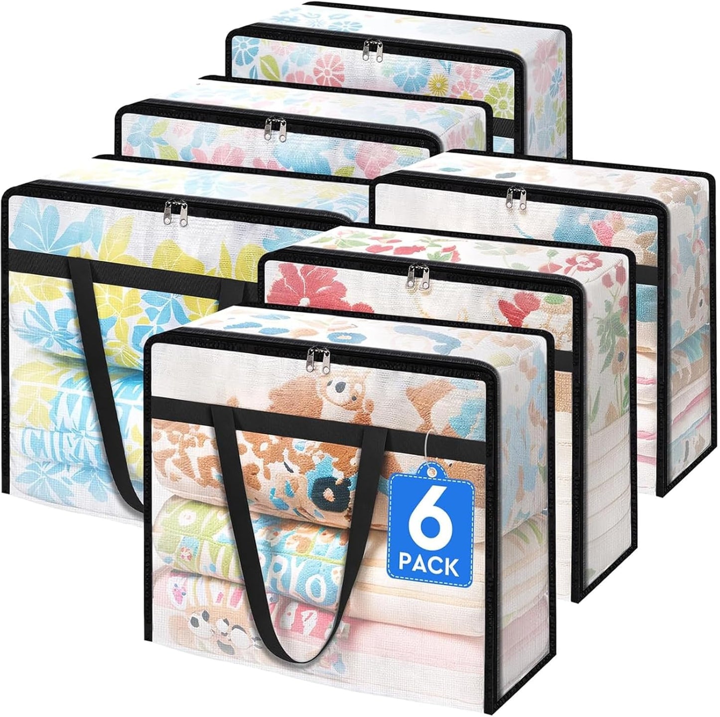 BlissTotes Clear Clothes Storage Bags for Moving and Organizing