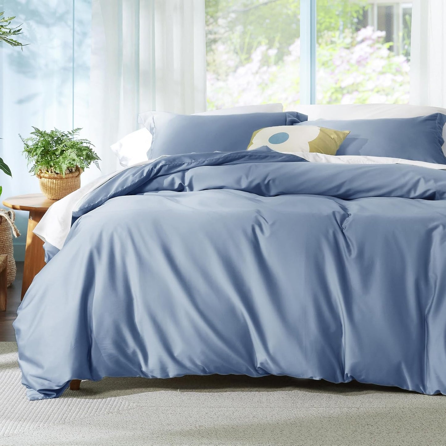 Cooling Duvet Cover King Size - Silky Eucalyptus Comforter Set
