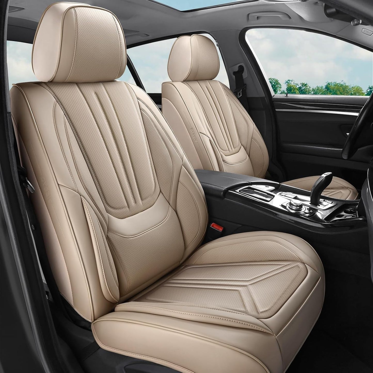 Luxury Leather Car Seat Covers Full Set for Universal Fit