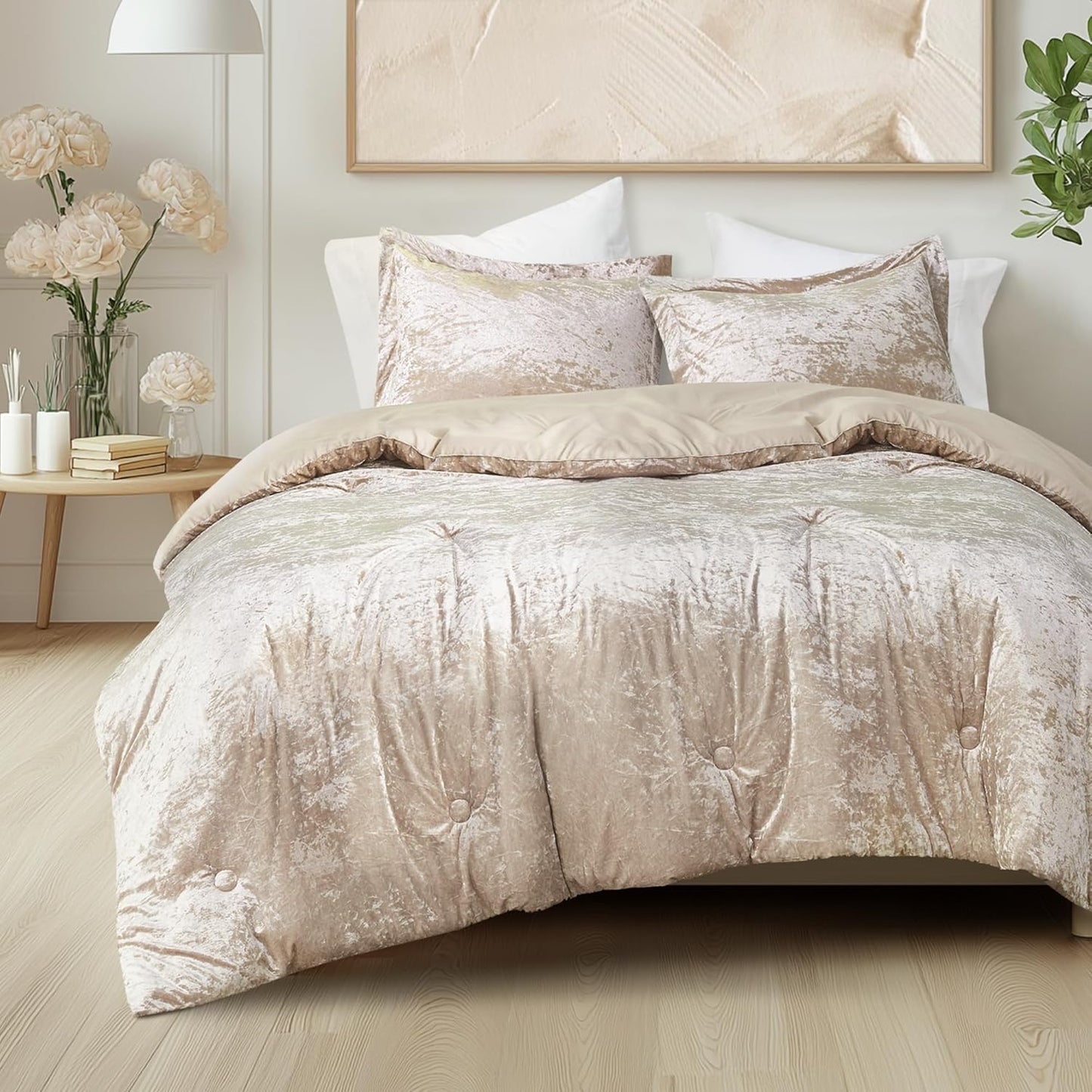 Luxurious Velvet Comforter Set for Queen Size Bed - Juliette