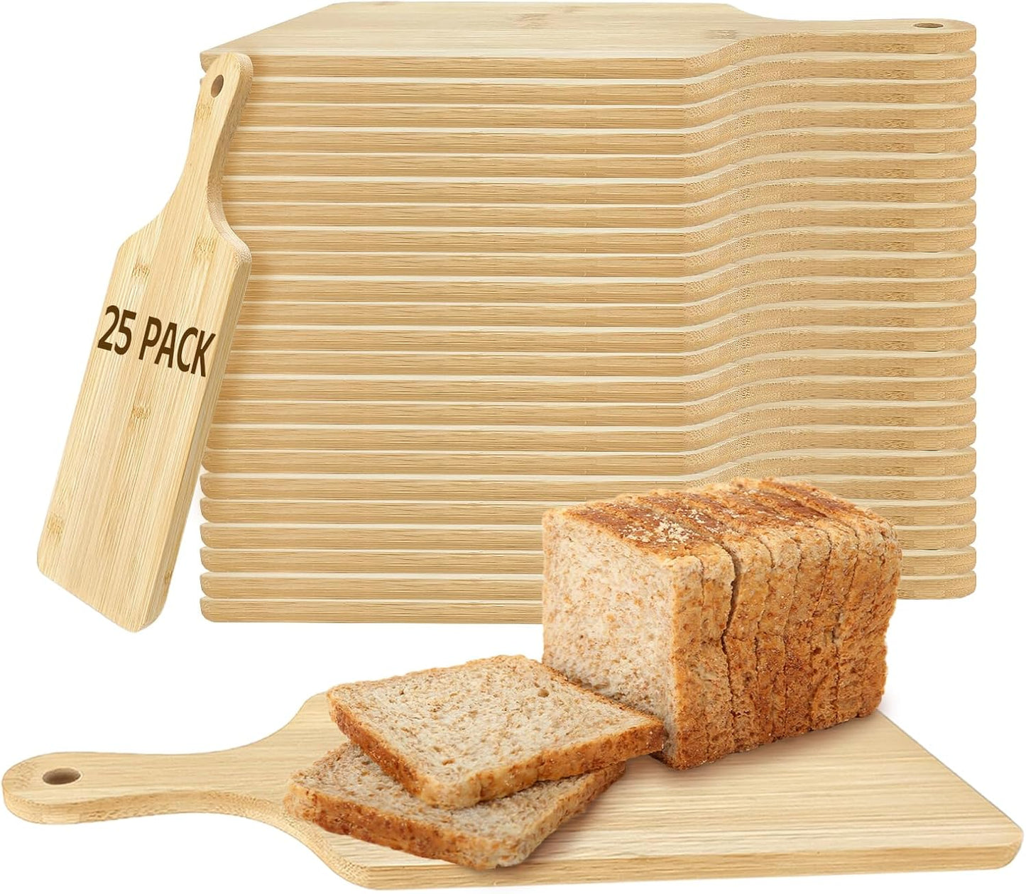 25 PCS Bamboo Cutting Board Set for Customized Gifts and Serving