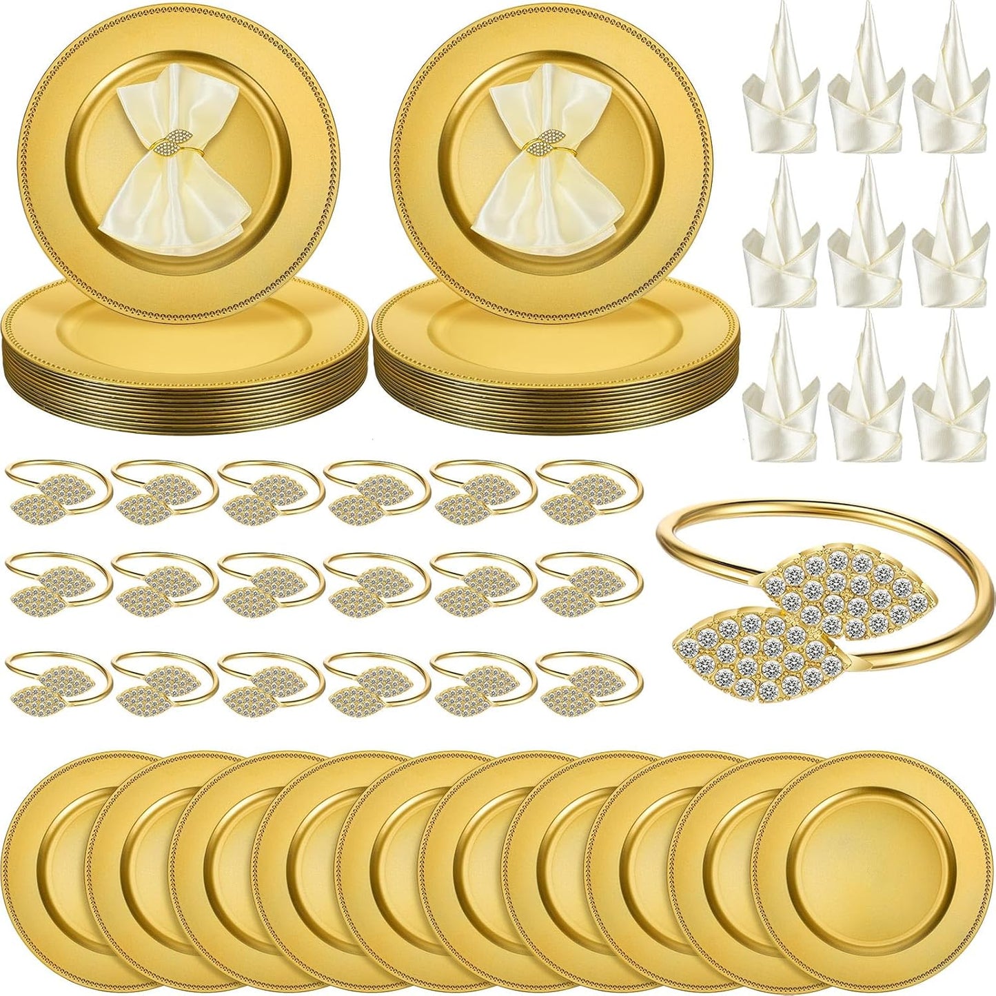 Stunning 13 Gold Plate Chargers Set