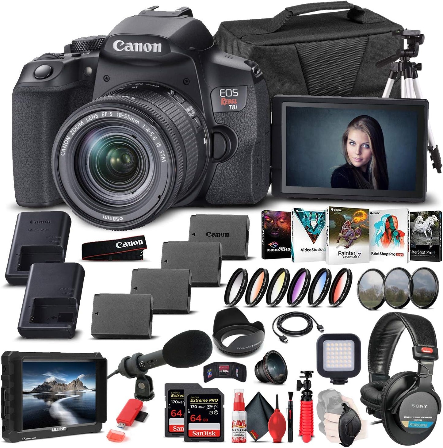Canon EOS Rebel T8i Bundle: Capture Pro-Quality Photos & Videos