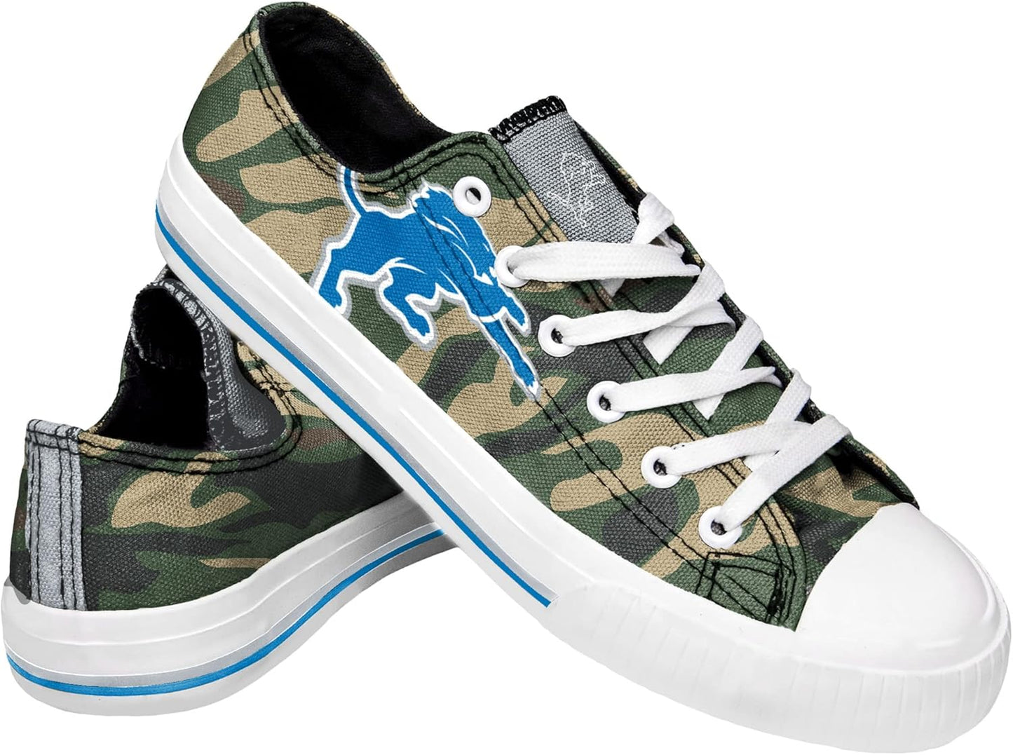 FOCO Women's NFL Camo Low Top Canvas Sneakers for Fans