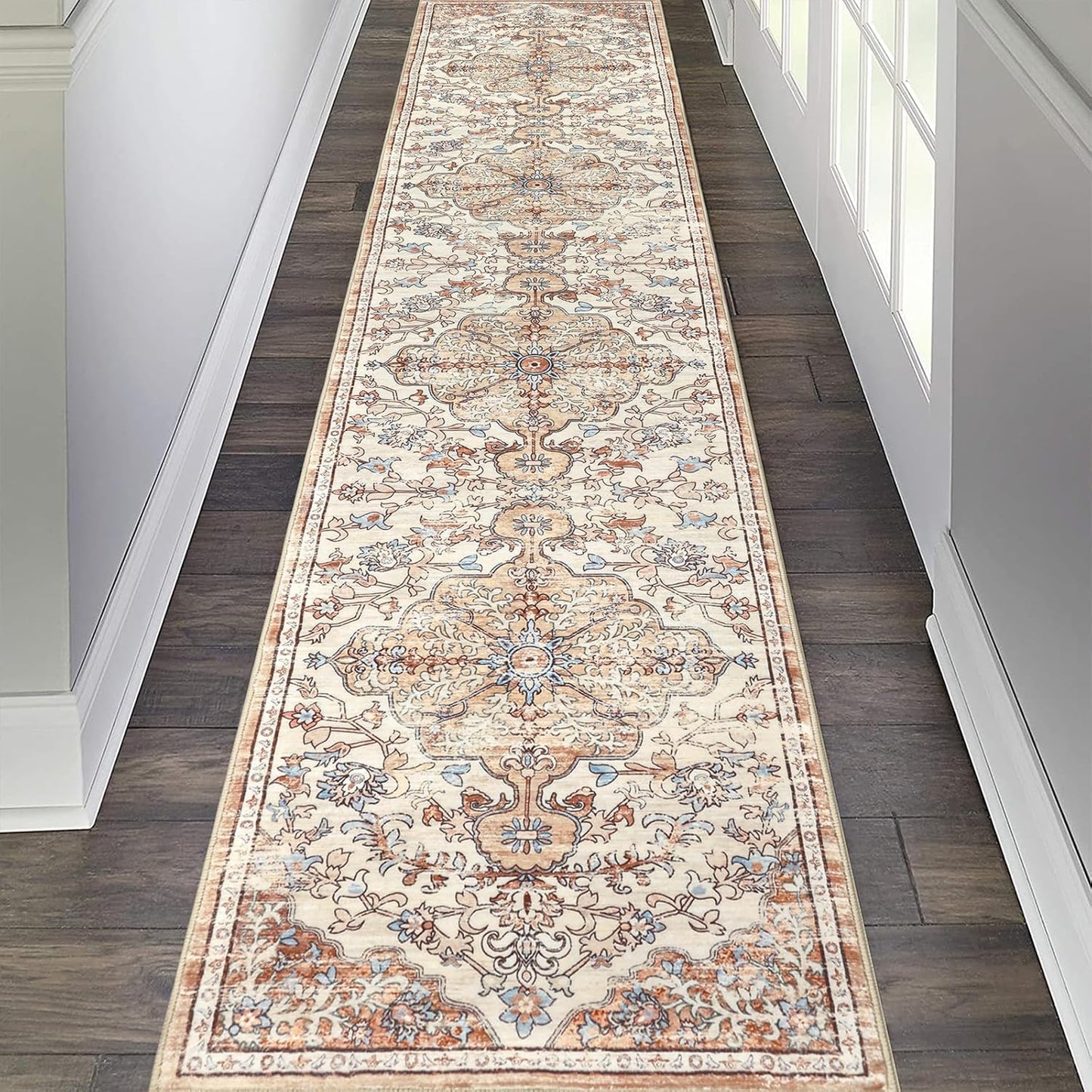 Pauwer Boho Hallway Runner Rug 2x10 Washable Non Slip Carpet