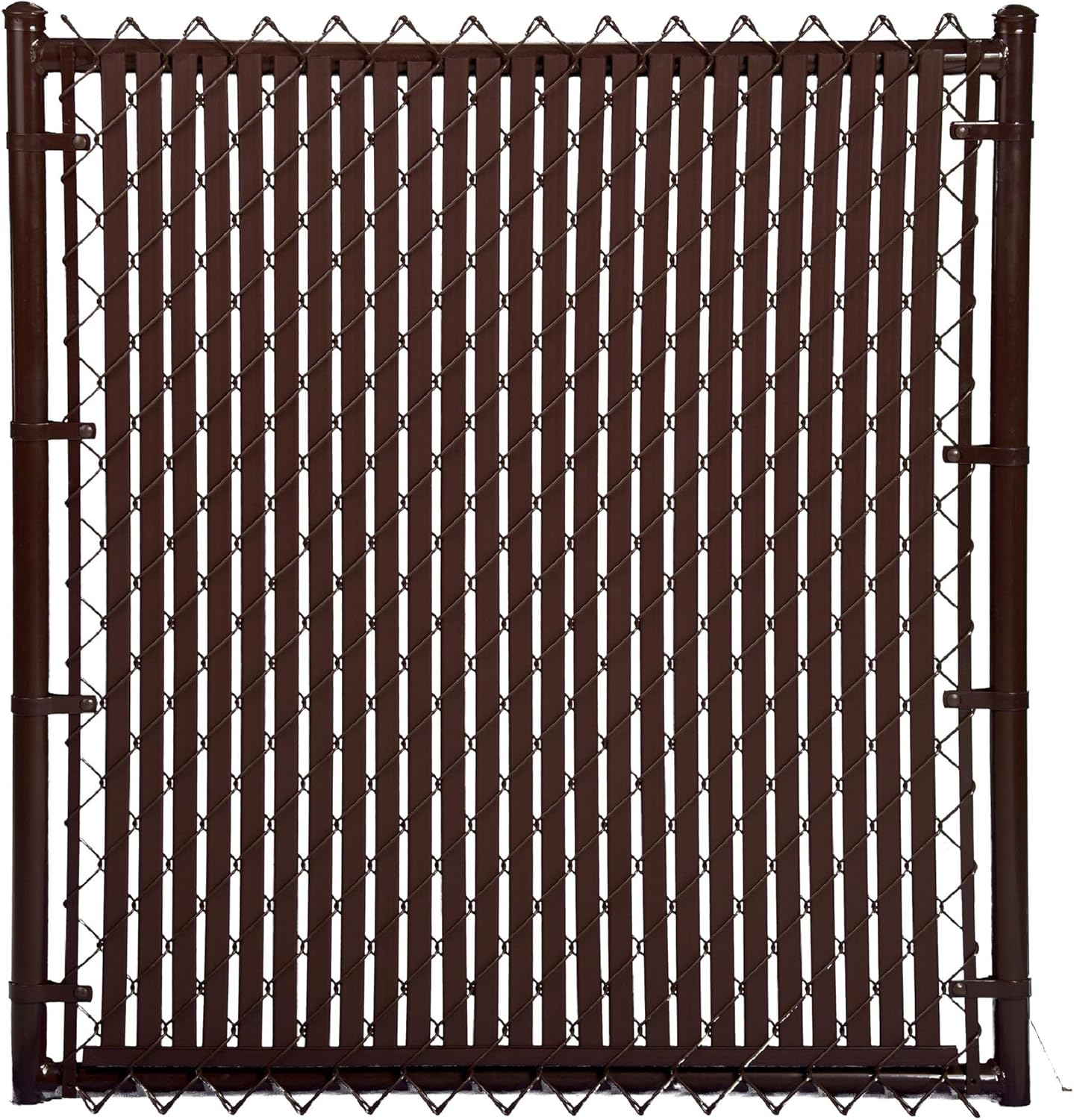 Tube Slats Privacy Inserts for Chain-Link Fence - Brown Color