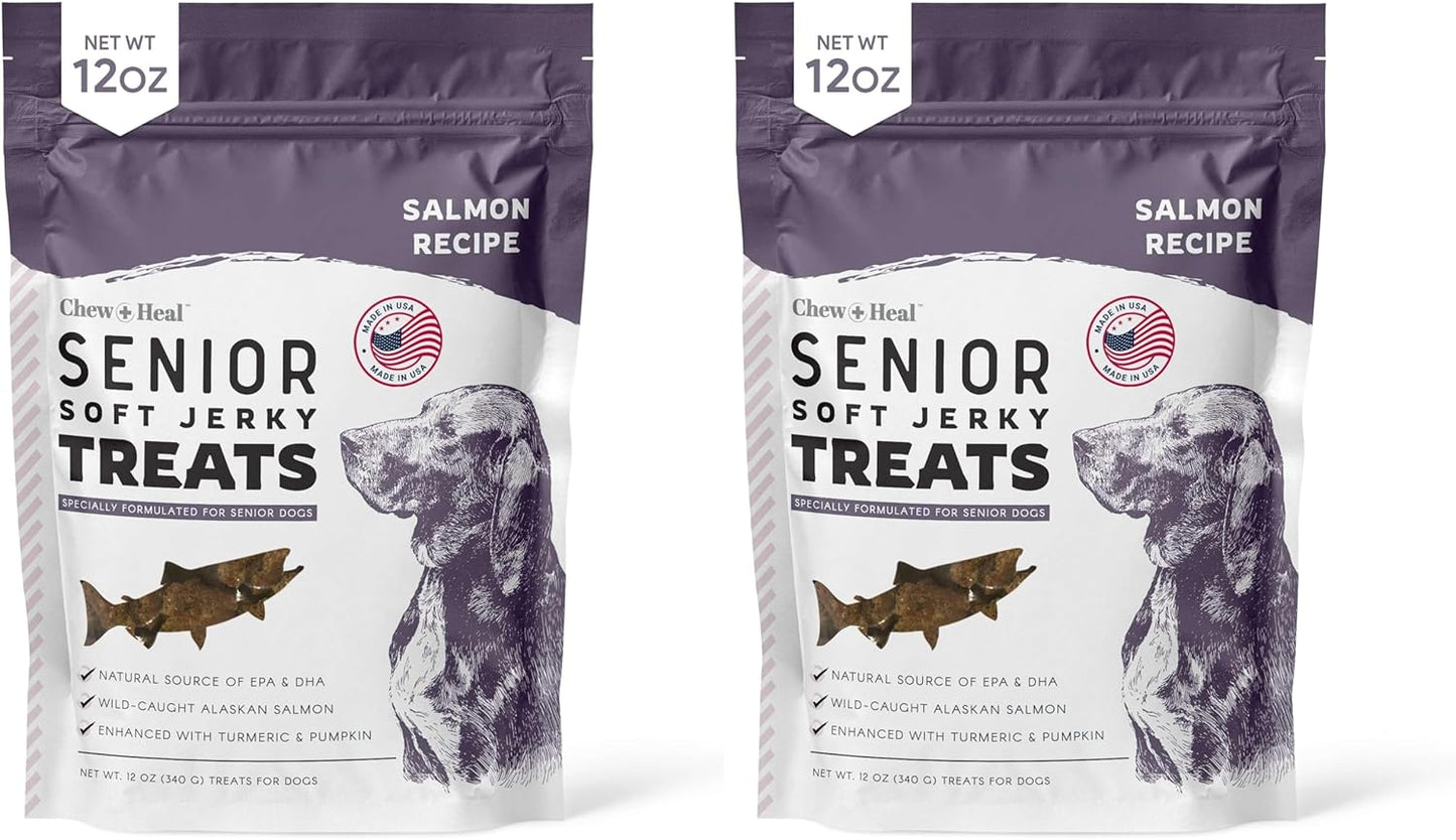 Seniors Soft Jerky Salmon Dog Treats for Joint Health and More