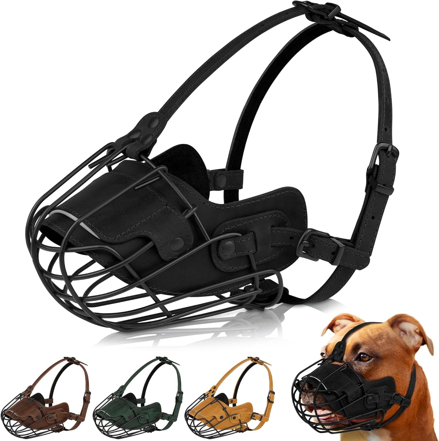 Secure Wire Basket Muzzle for Large Dogs - Pitbull & Amstaff