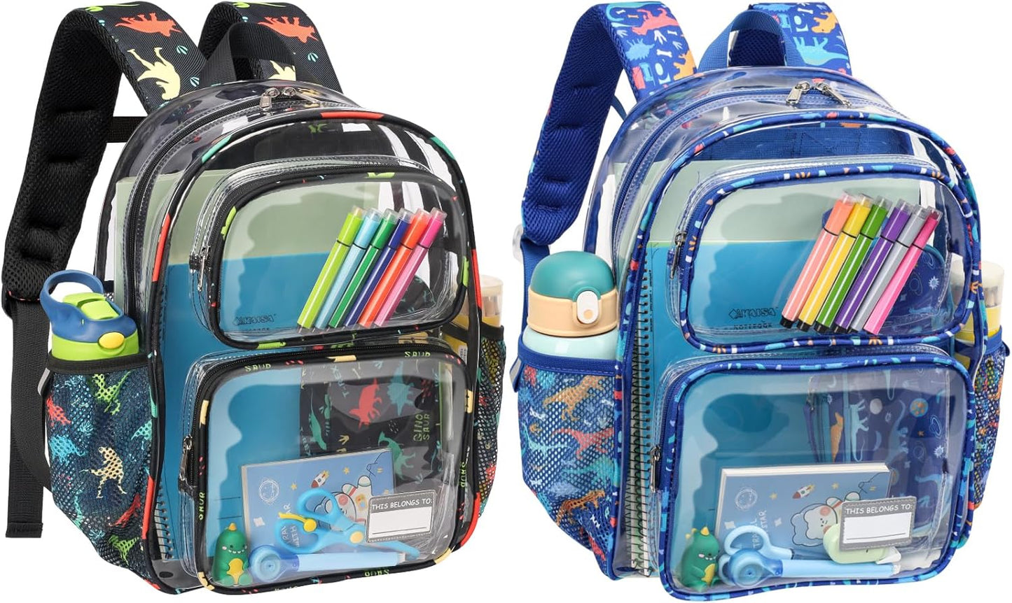 Bagseri 2pcs Clear Backpack for Boys - Heavy Duty Design