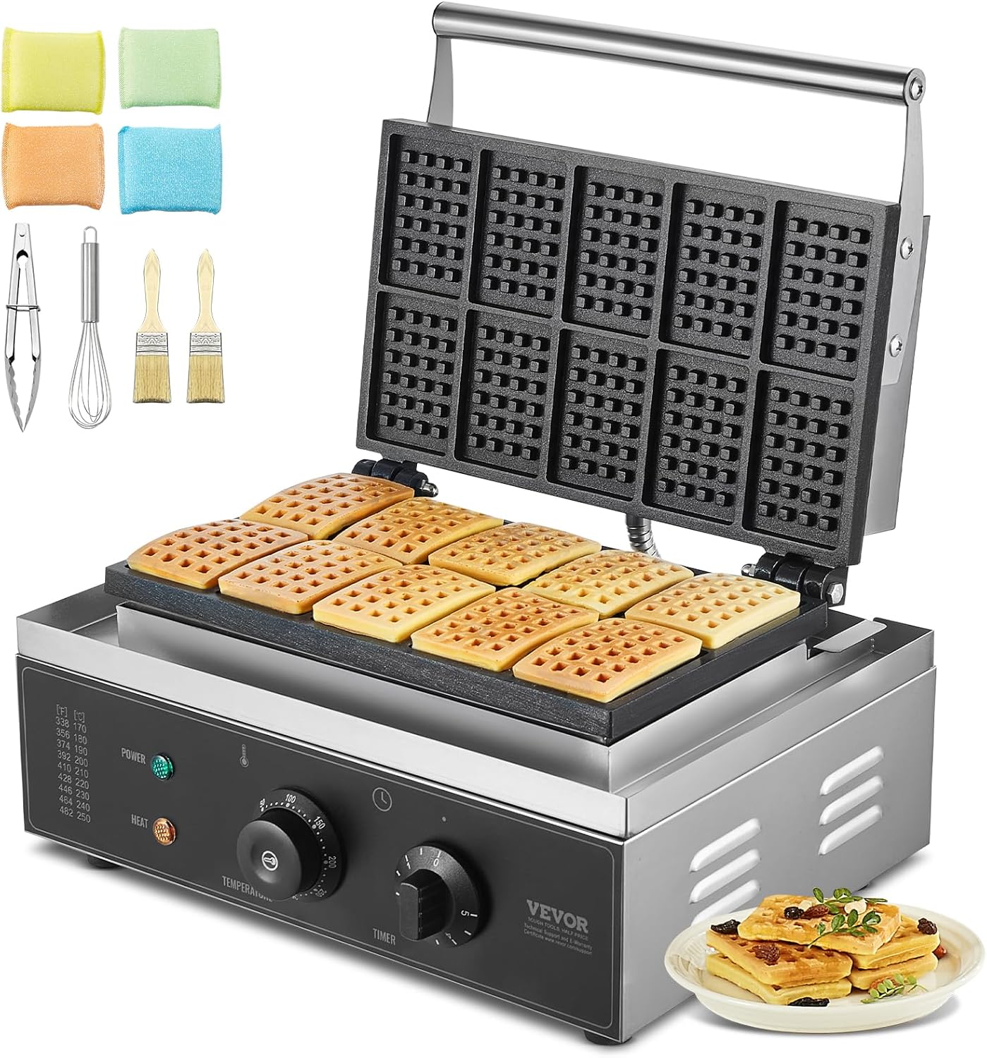 VEVOR Commercial Waffle Maker for Perfectly Cooked Waffles