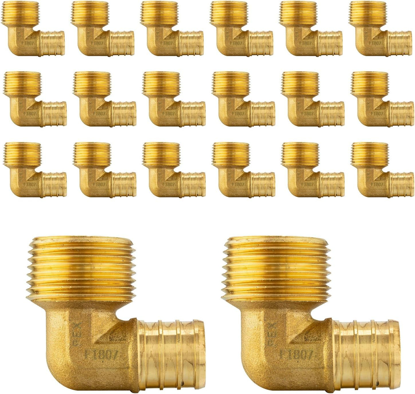 EFIELD Pex 3/4 inch x 1/2 inch Male NPT Elbow Brass Fittings