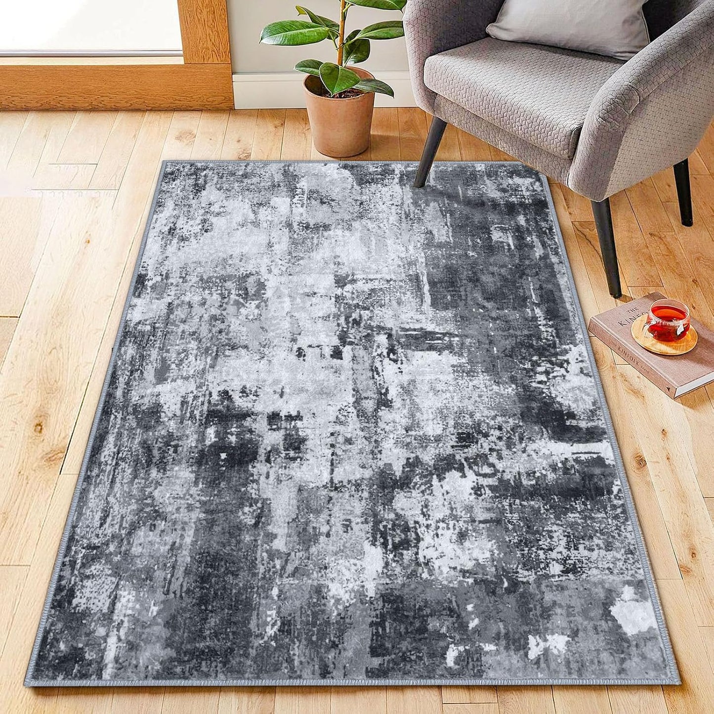 KOZYFLY Modern Abstract 3x5 Rug for Stylish Home Decor