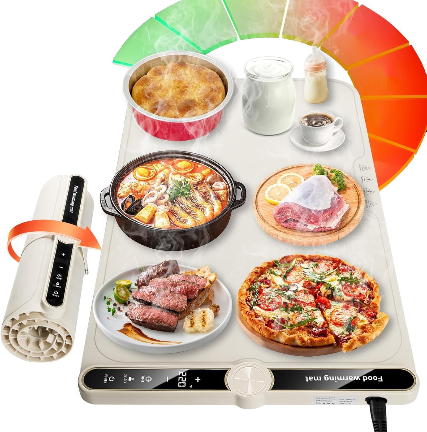 Food Warmer Mat for Buffet with 9 Temp Settings and Timers