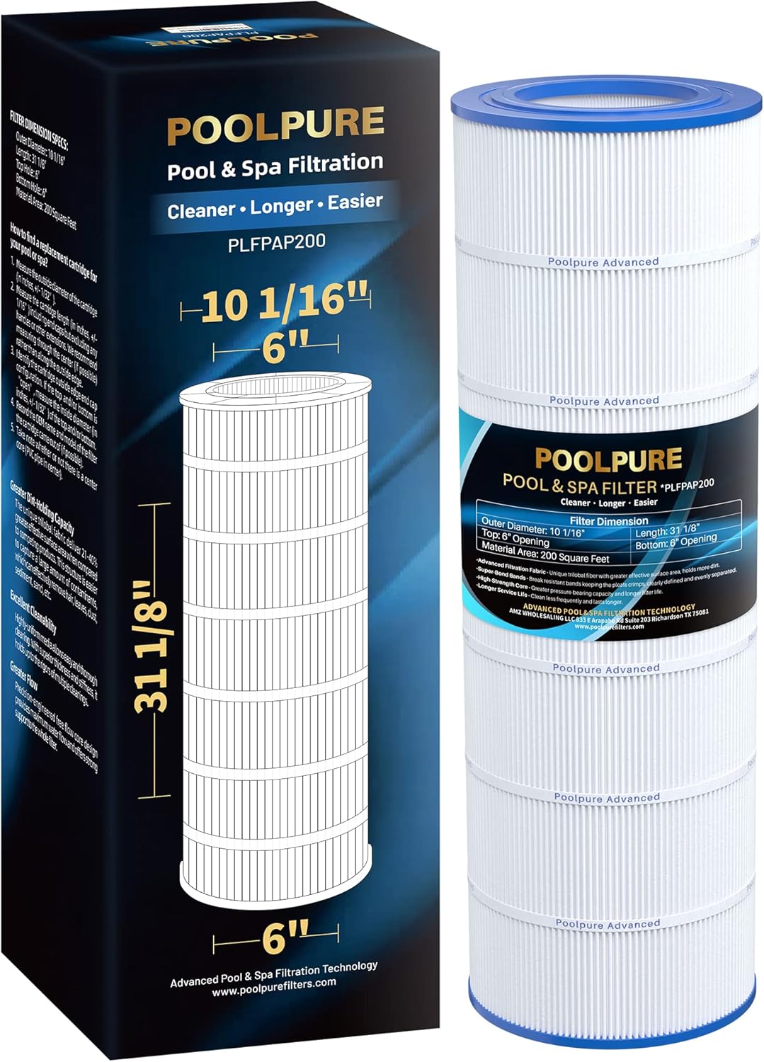 POOLPURE PAP200 Pool Filter for Clean and Clear 200 Pools