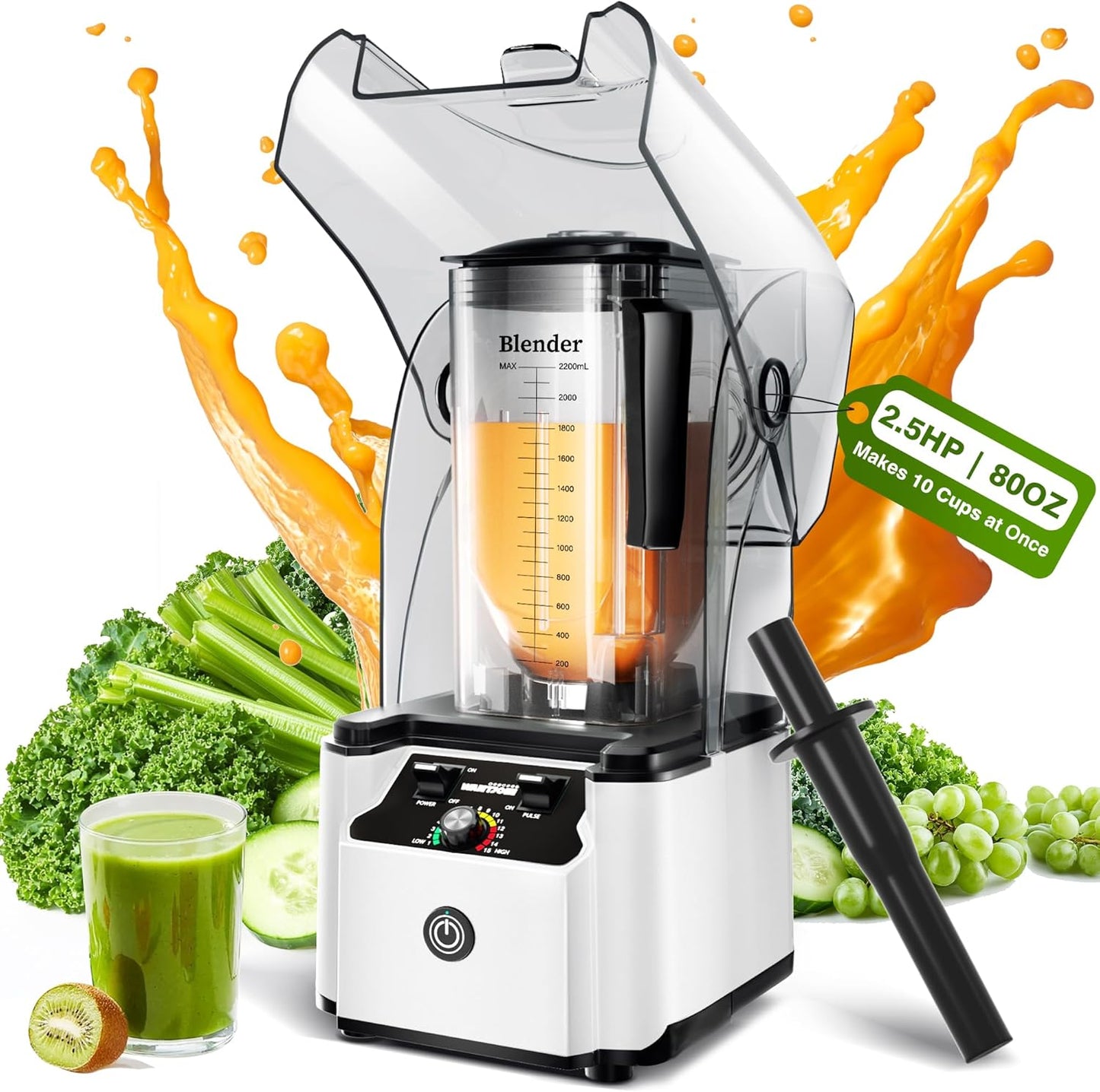 Silent 2.5 HP Blender - Powerful & Quiet Kitchen Appliance