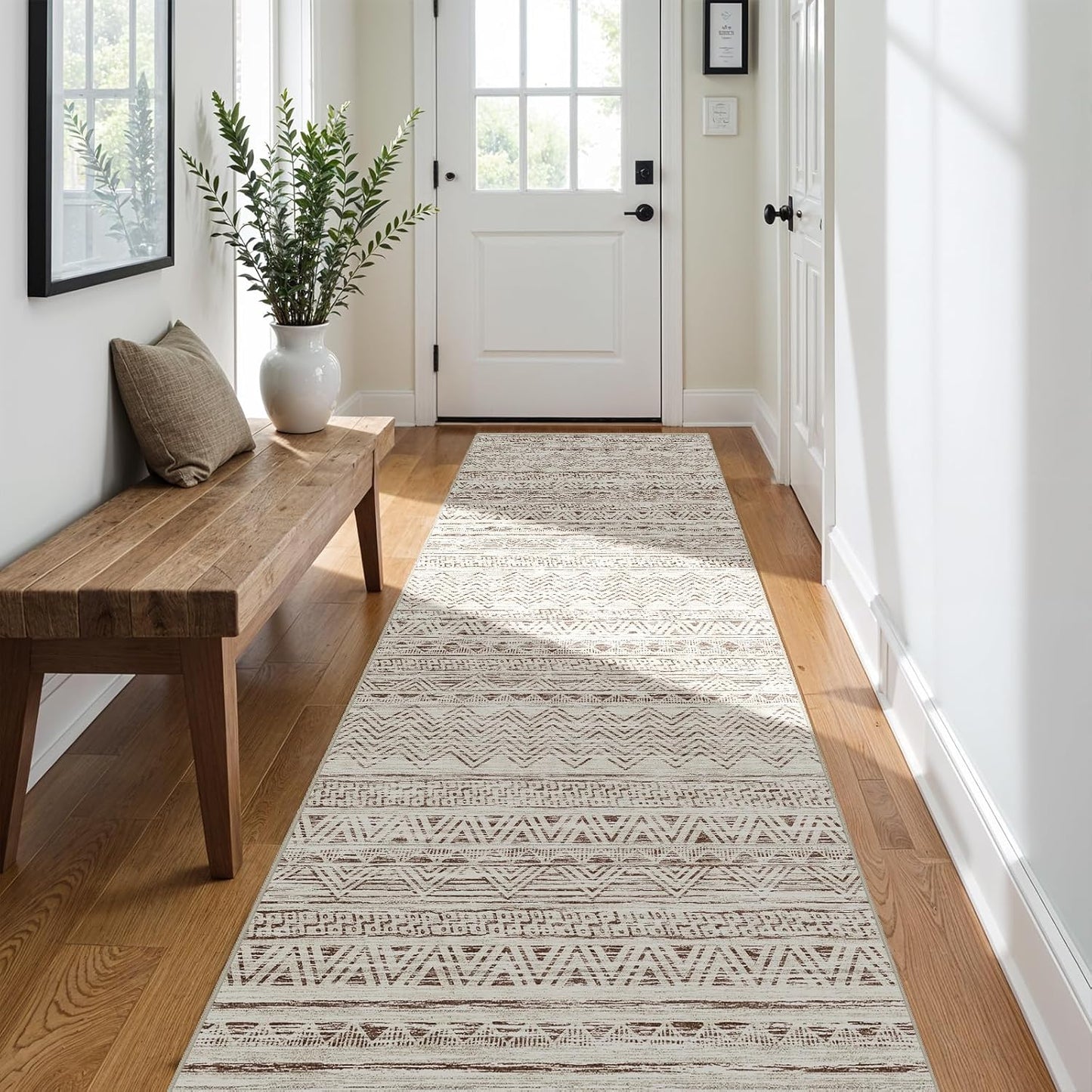 3x10 Washable Hallway Runner Rug - Moroccan Non-Slip Design