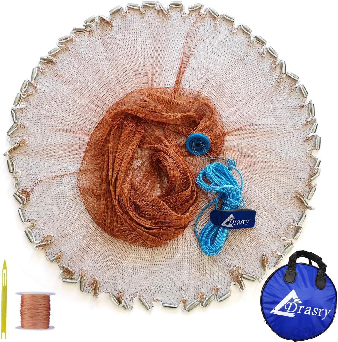 Drasry Saltwater Fishing Cast Net for Easy Bait Catching