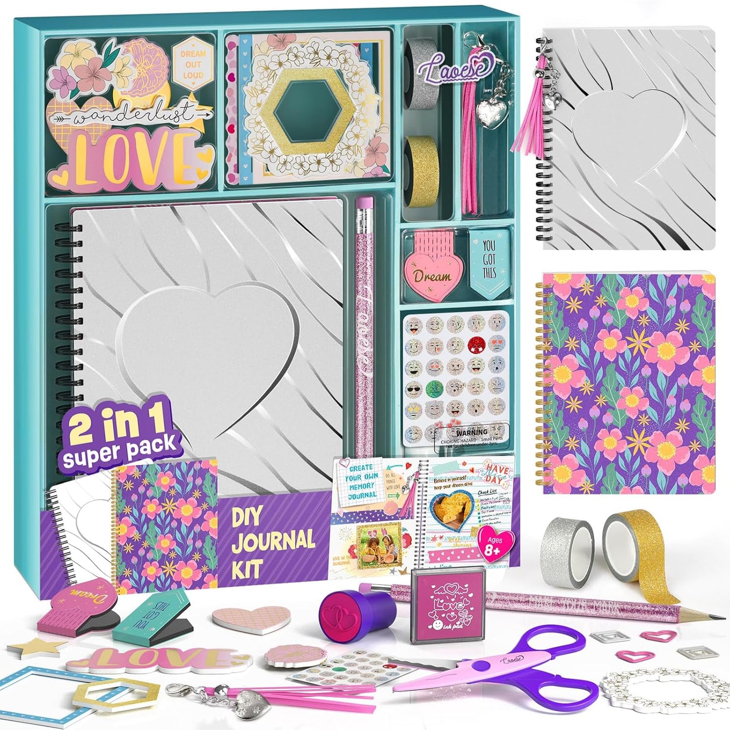 2-Pack DIY Journal Kit for Girls - Perfect Arts & Crafts Gift