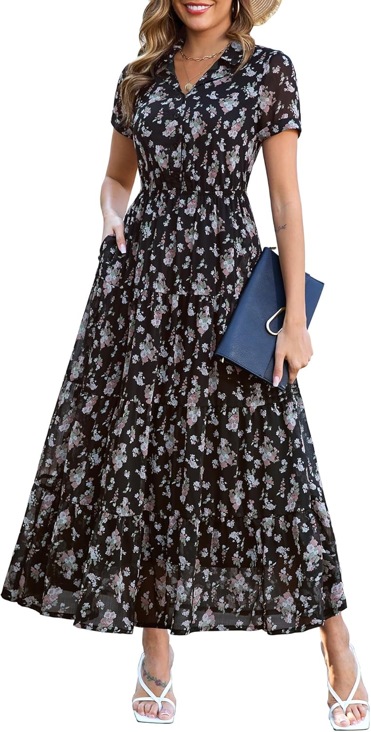 Kranda Women Floral Maxi Dress with Pockets for All Occasions