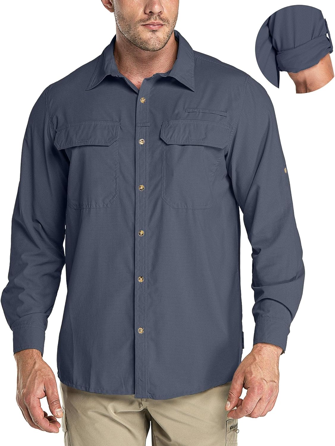 33,000ft Men's Long Sleeve Sun Protection Shirt for Outdoor Fun