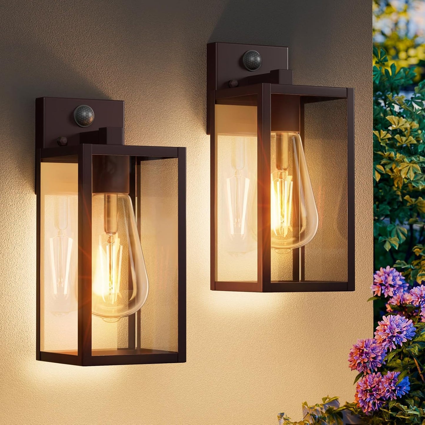 13in Oil Rubbed Bronze Motion Sensor Outdoor Light Fixtures