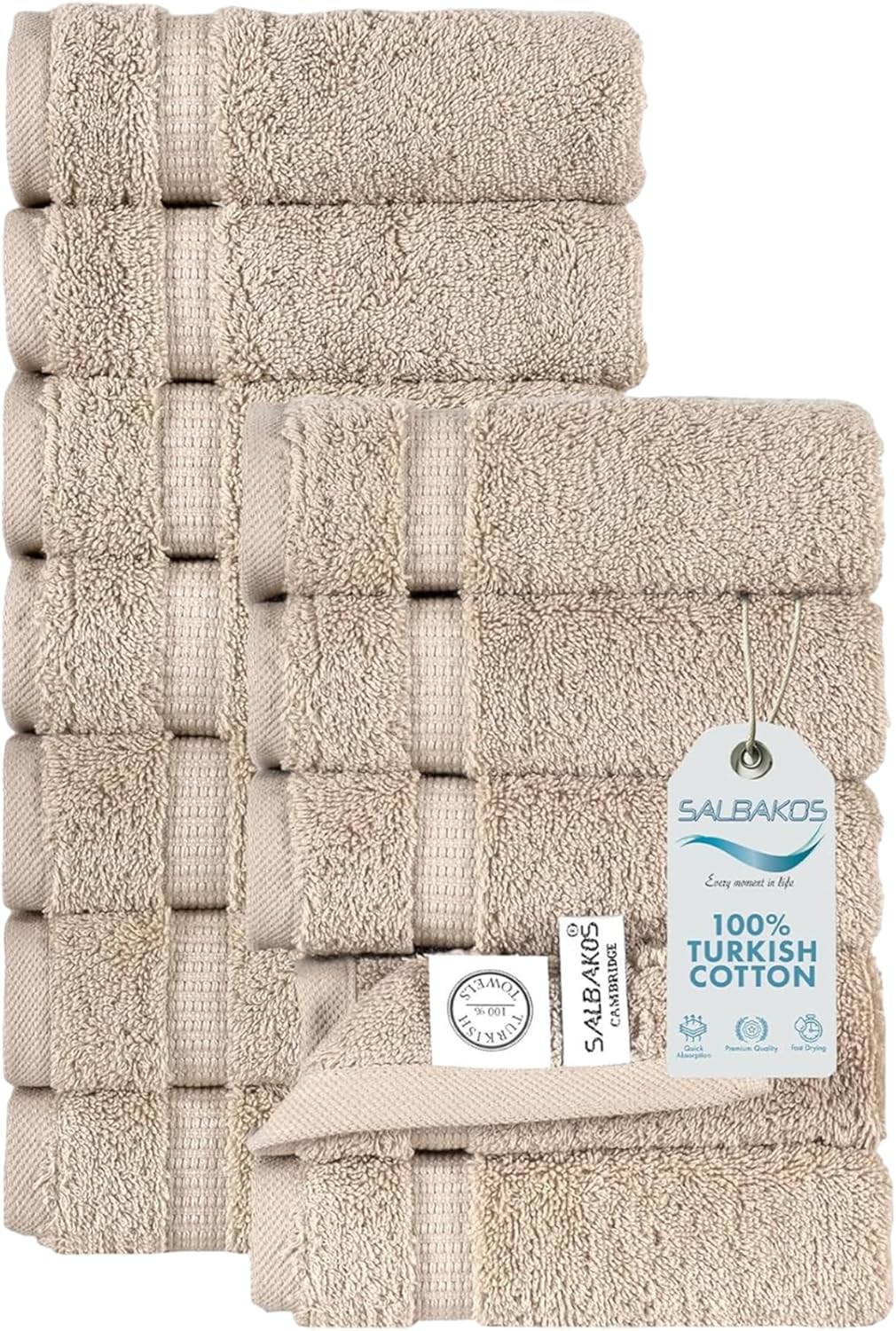 Premium Turkish Cotton Washcloths Set for Spa, Gym & Home