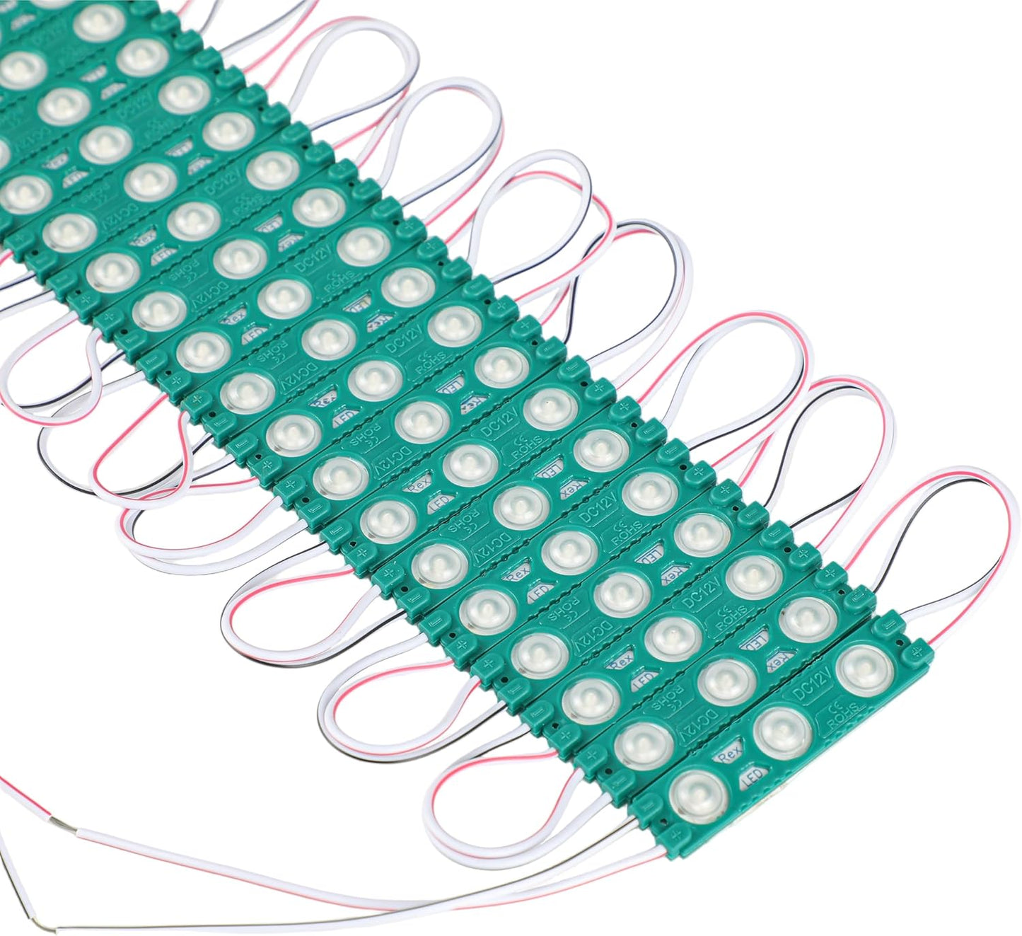 REXTiN Super Bright 200pcs 2835 3 LED Module Green Waterproof