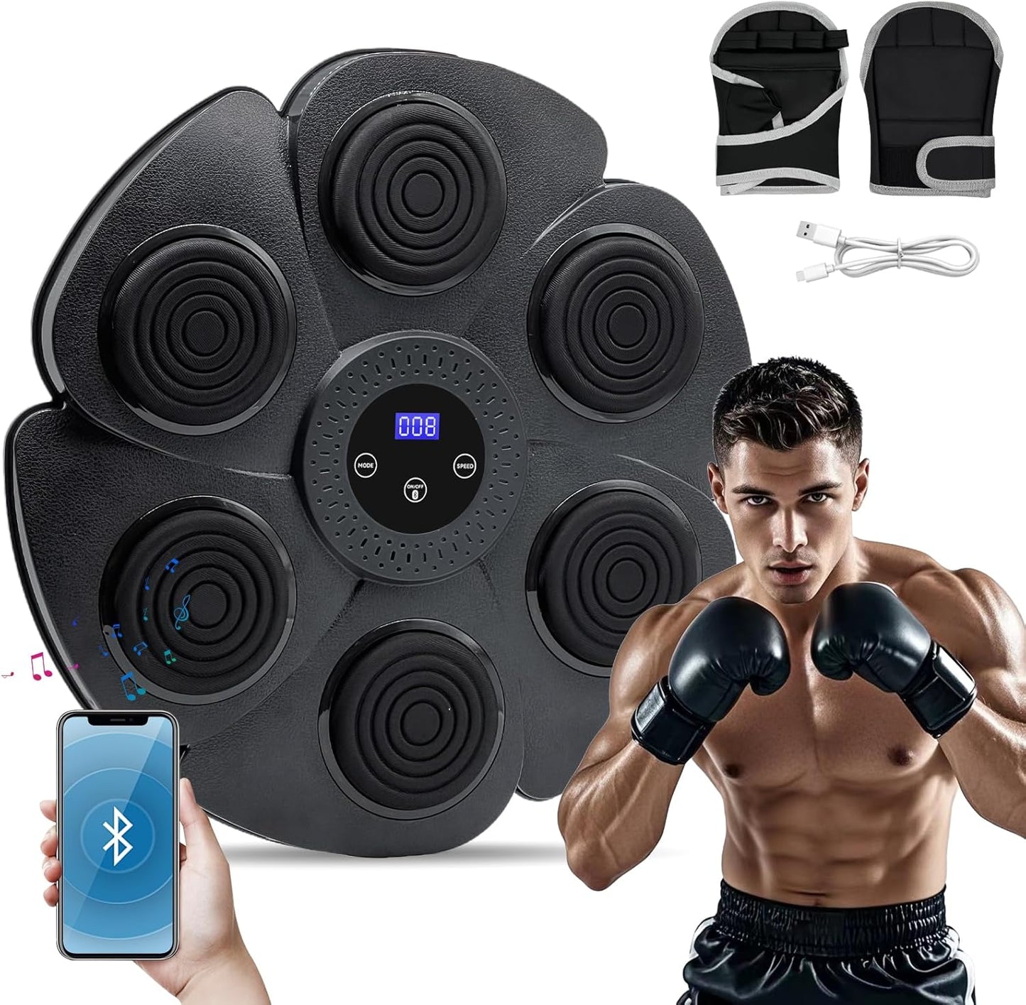 Wall-Mounted Bluetooth Music Boxing Machine - Fun Fitness for All