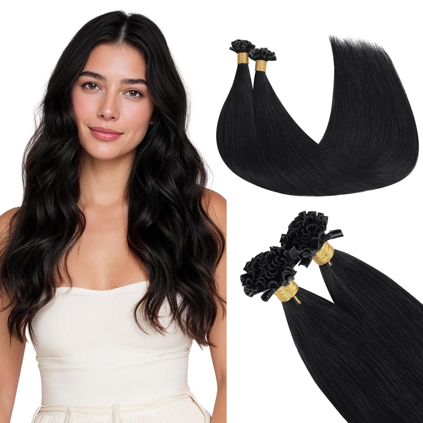 GOO GOO U Tip Hair Extensions Real Human Hair for Volume