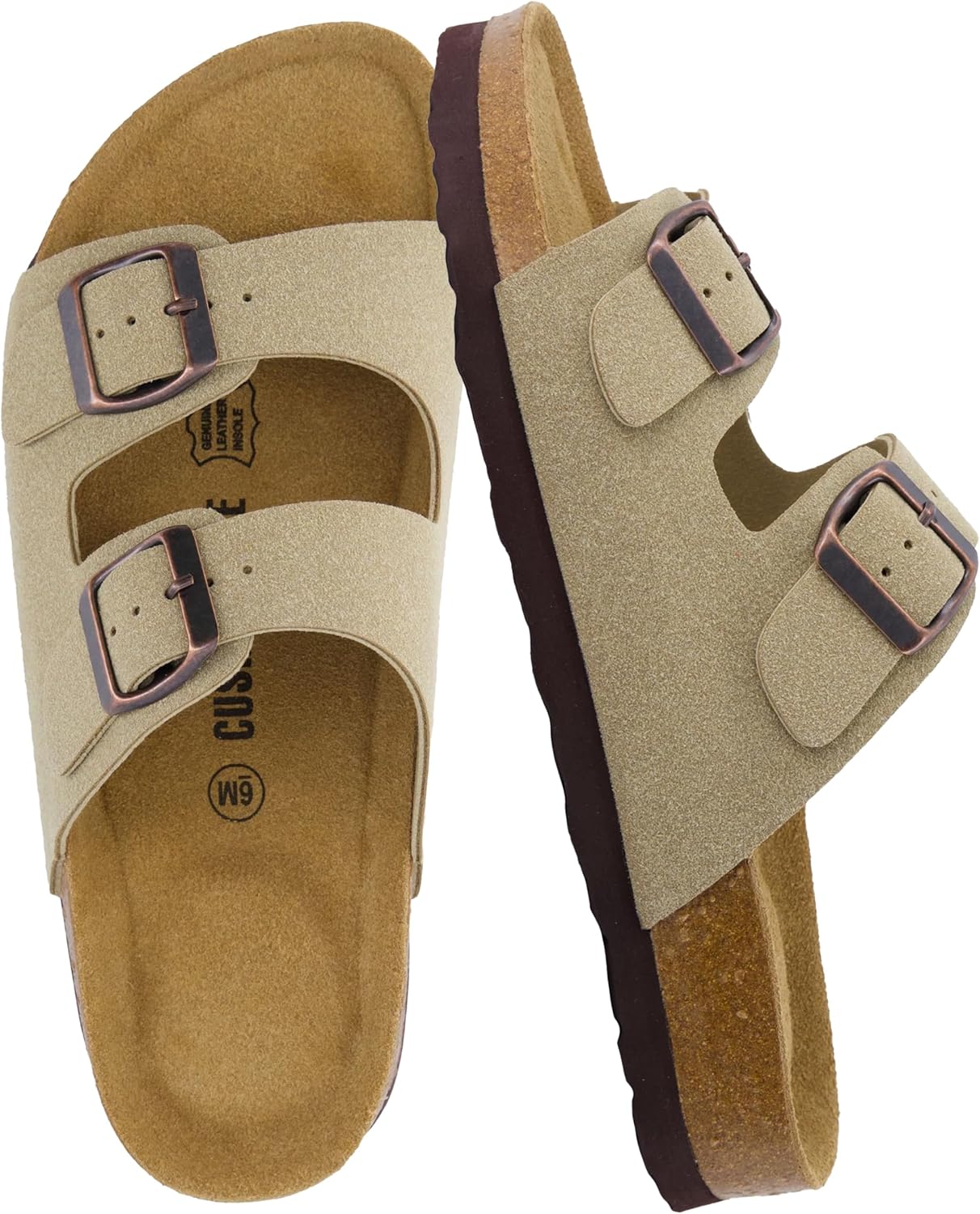 CUSHIONAIRE Lane Cork Footbed Sandals for Women with Comfort