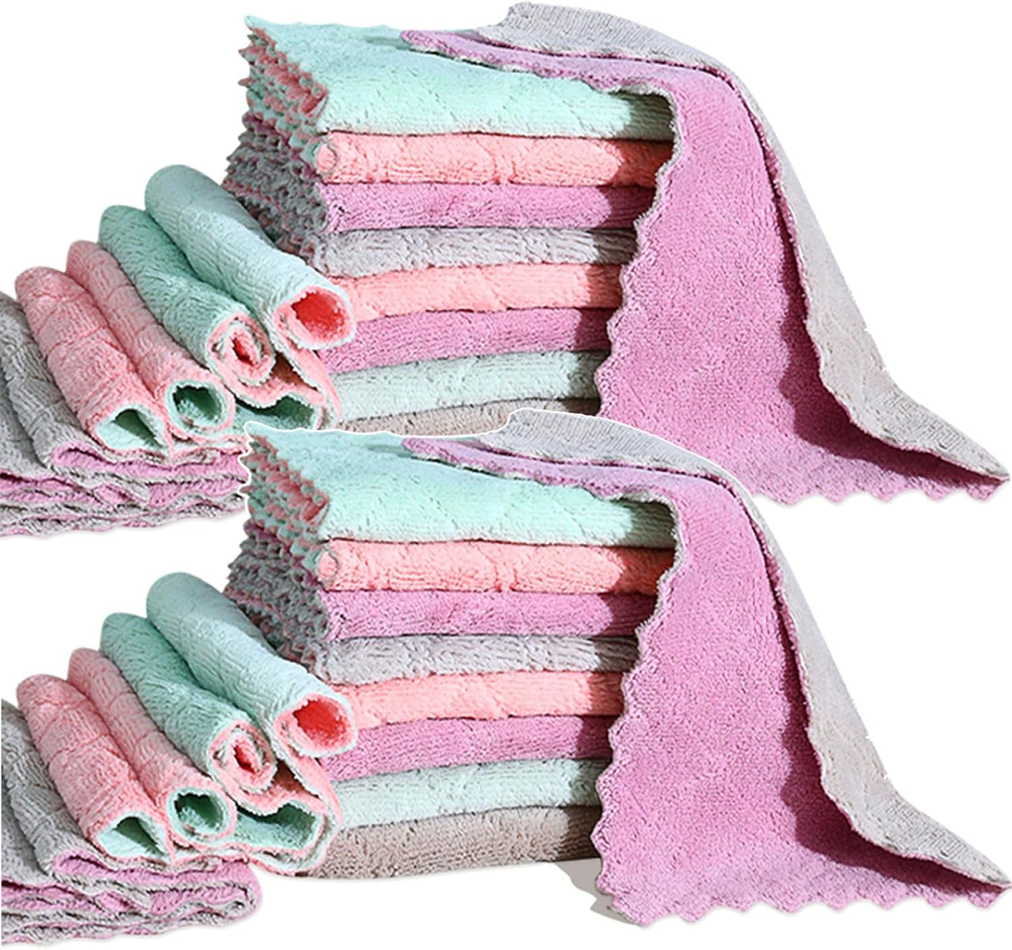 24 Pack Super Absorbent Kitchen Towels - MISSJOJIAY