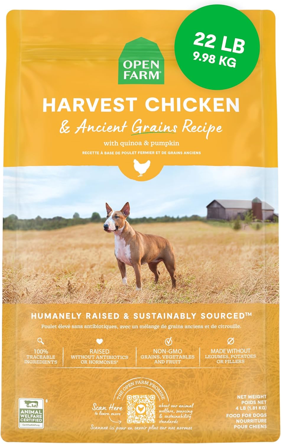 Open Farm Ancient Grains Dry Dog Food for Healthy Dogs