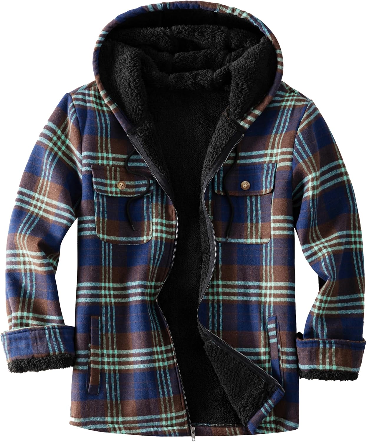 Men's Flannel Plaid Hooded Jackets for Warmth and Style
