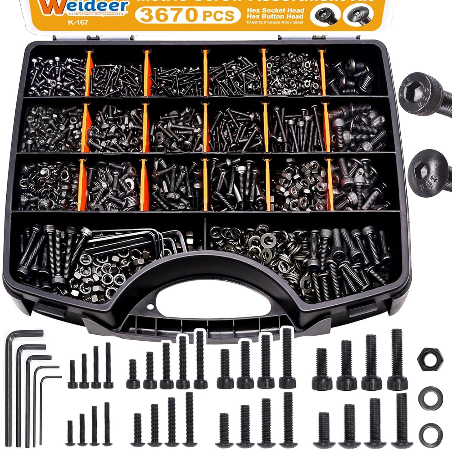 Comprehensive 3670pcs Metric Screw Assortment Kit for All Needs