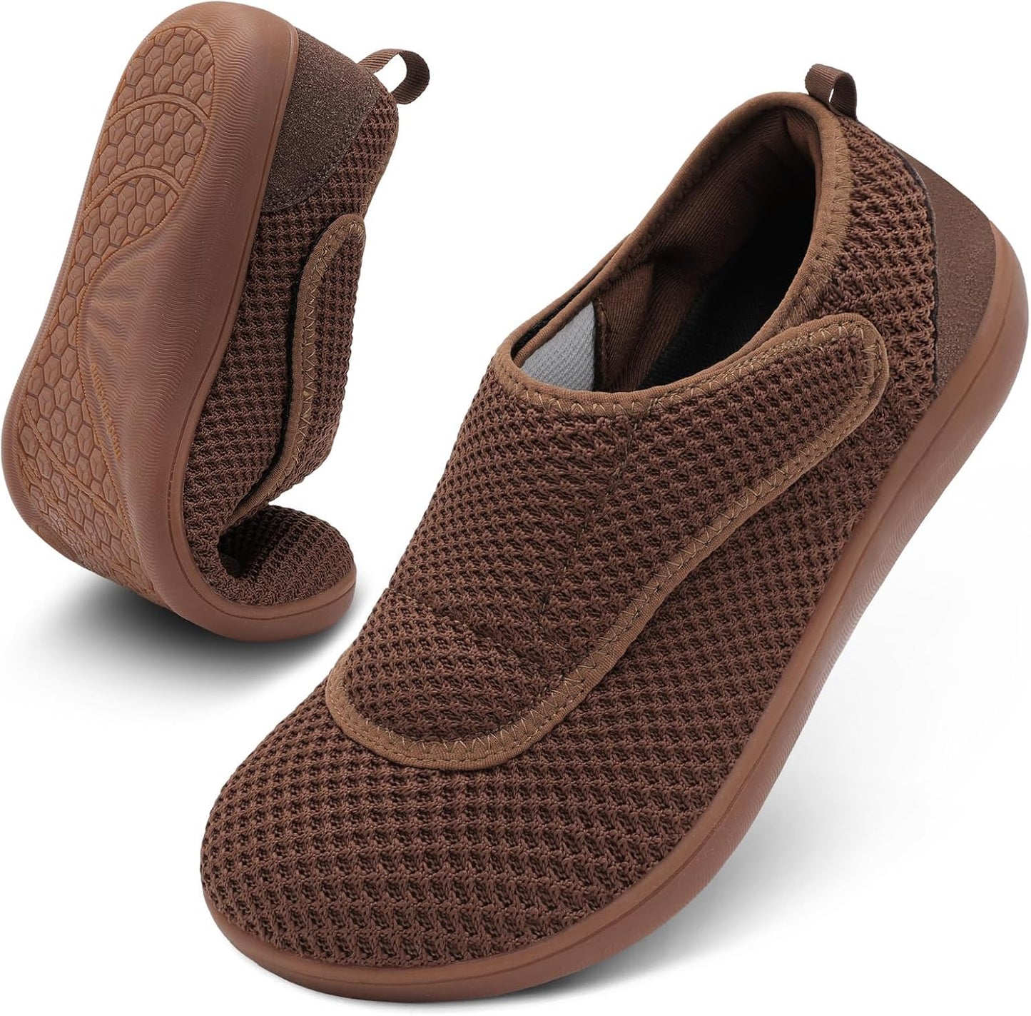 Mens Walking Shoes for Diabetic Feet - Adjustable Comfort Fit