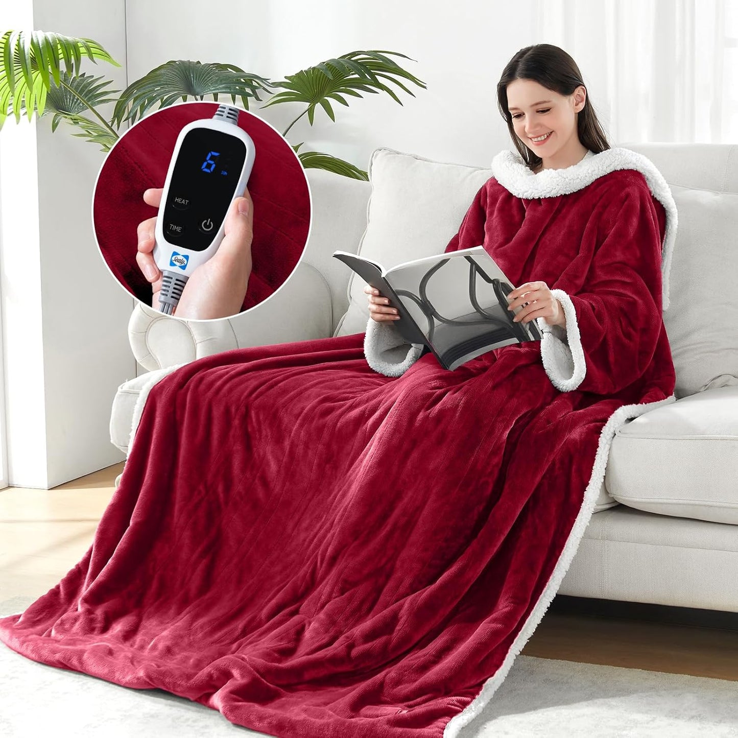 Sealy Electric Blanket Wearable with Foot Pocket for Comfort