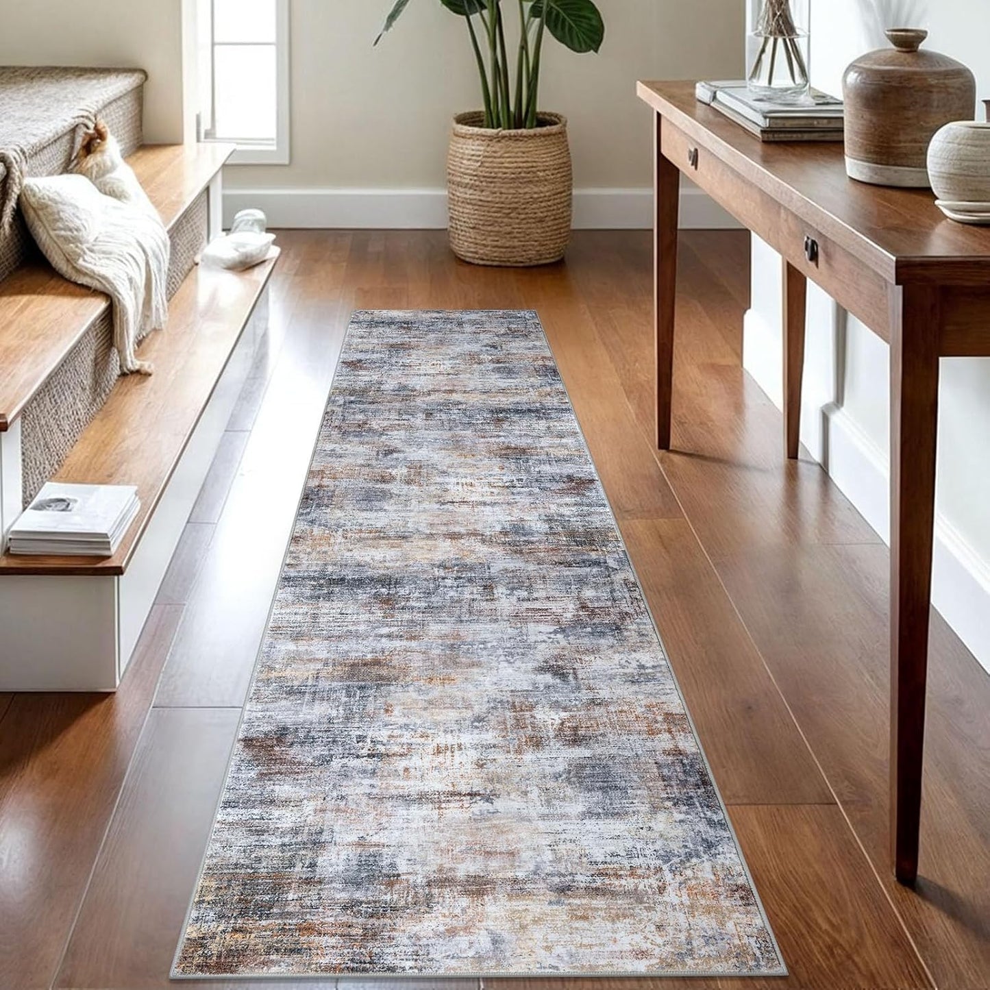 IOHOUZE Abstract Runner Rug 2x8 Ft for Modern Hallways