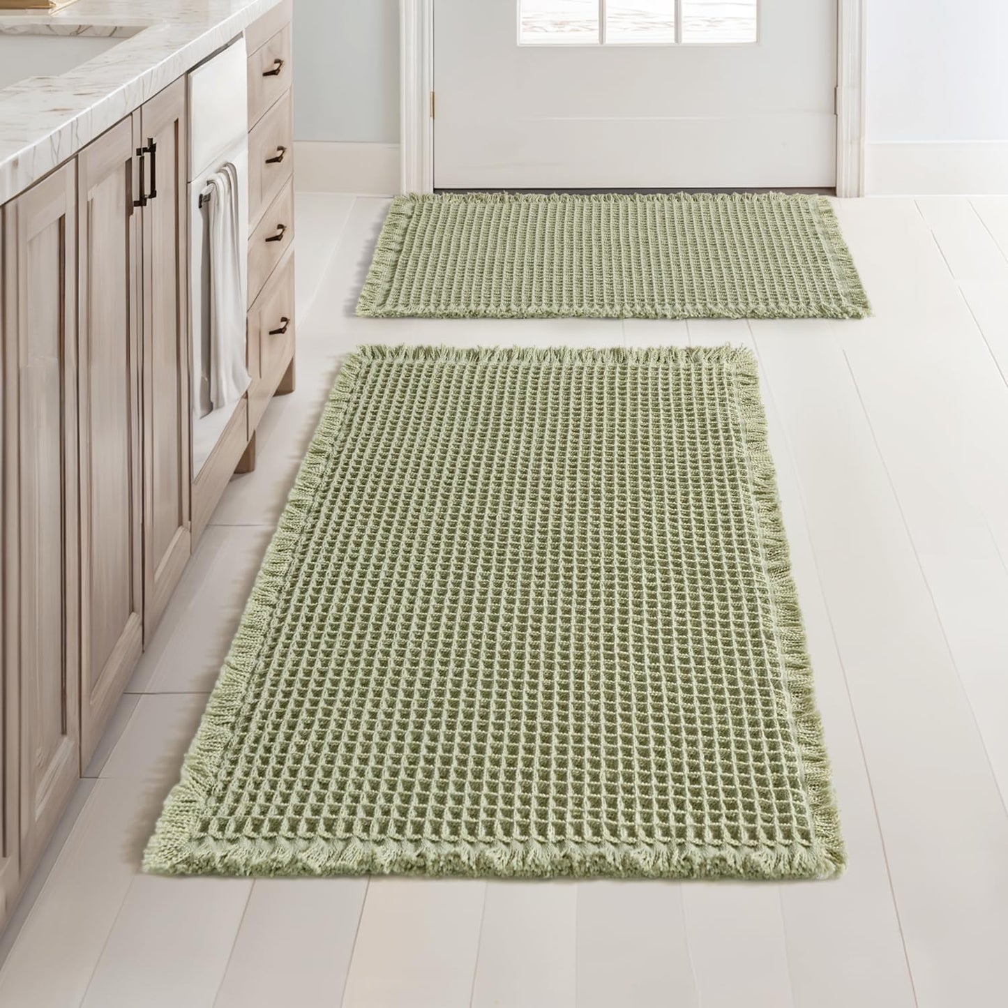 MIULEE Set of 2 Waffle Bathroom Rugs for Stylish Comfort