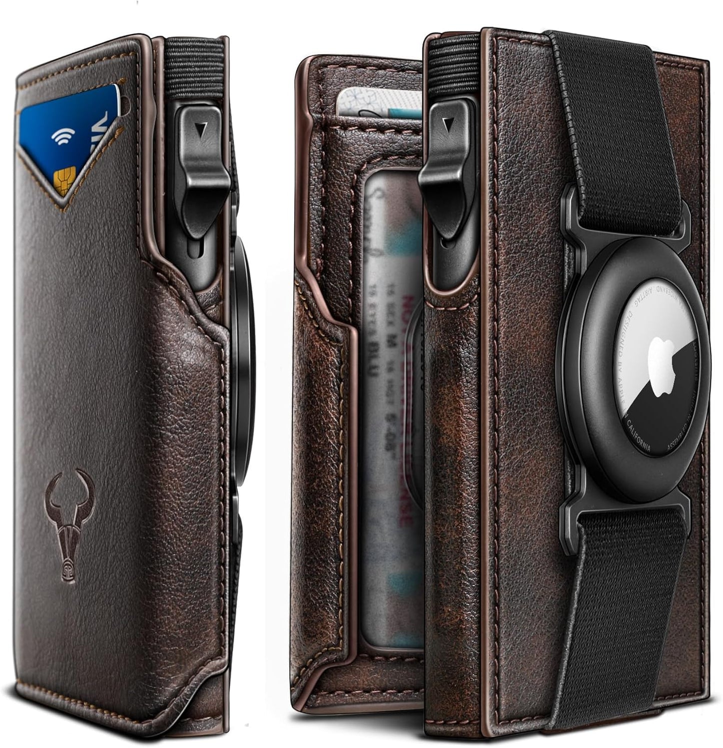 BULLIANT Men Airtag Wallet - Slim Front Pocket Money Clip Gift