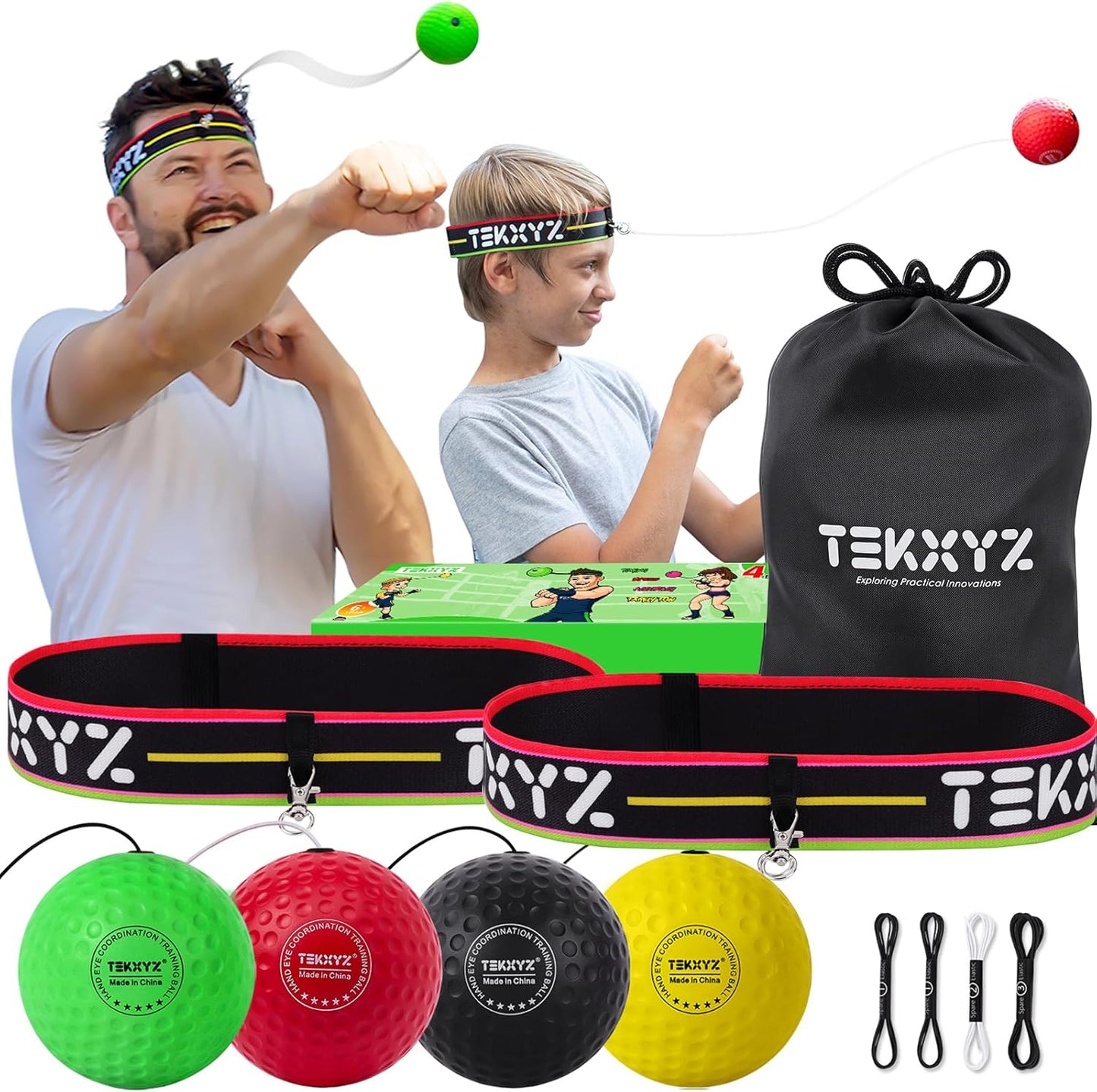 TEKXYZ Boxing Ball Family Pack: Multi-Level Training Fun!
