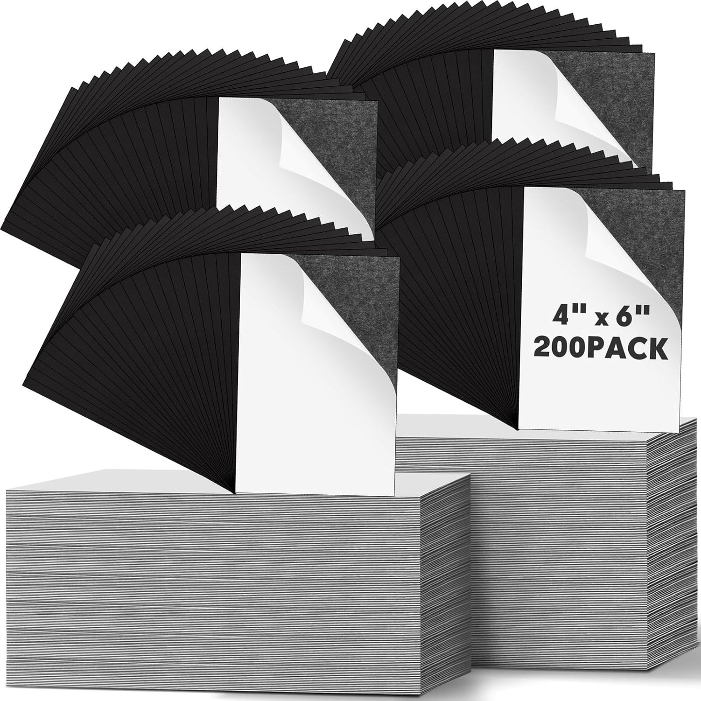 Adhesive Magnetic Sheets for Crafts and Photo Displays - 200 Pcs