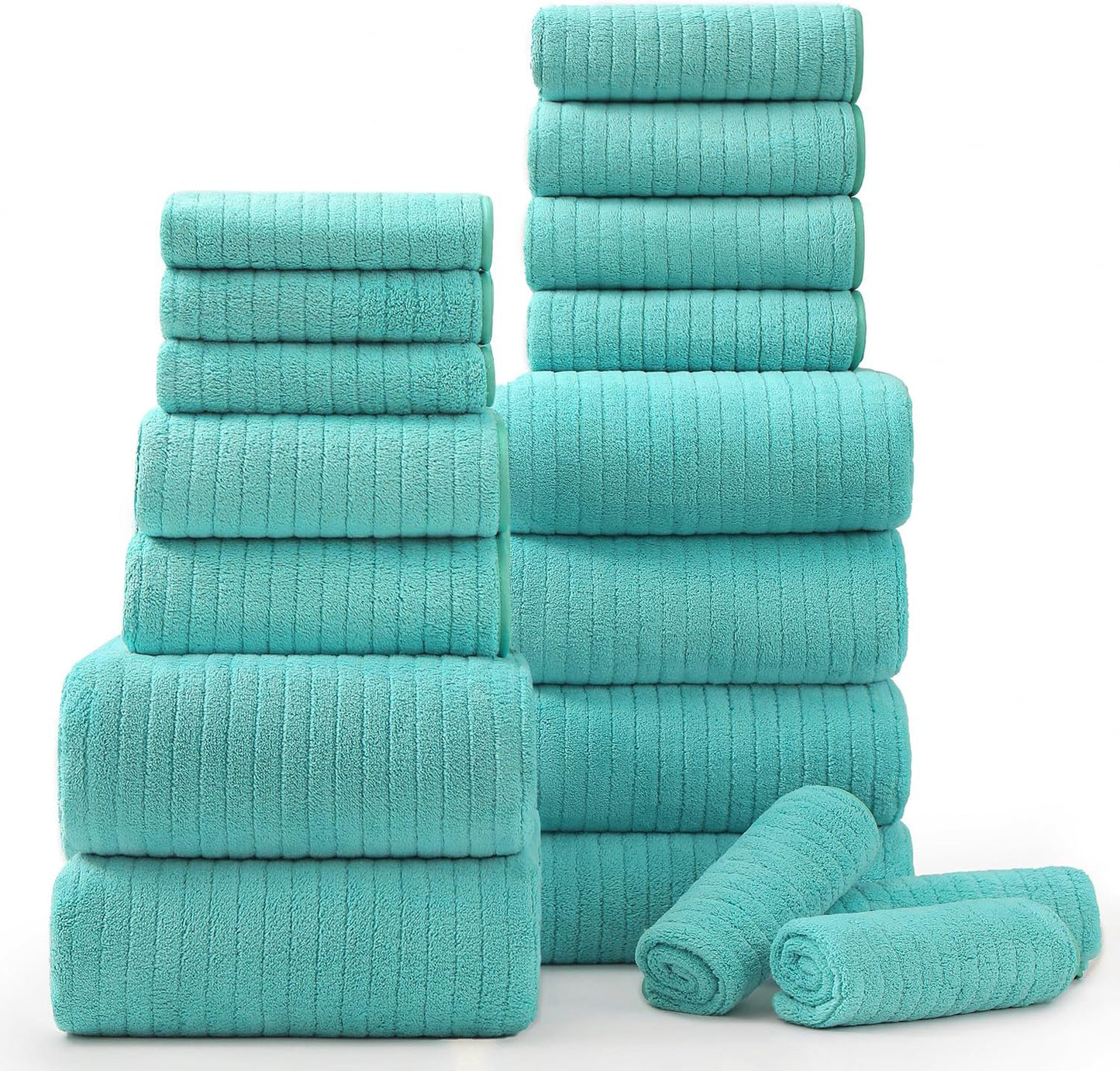 Ultra Soft 18 Piece Bath Towels Set for Family and Spa Use