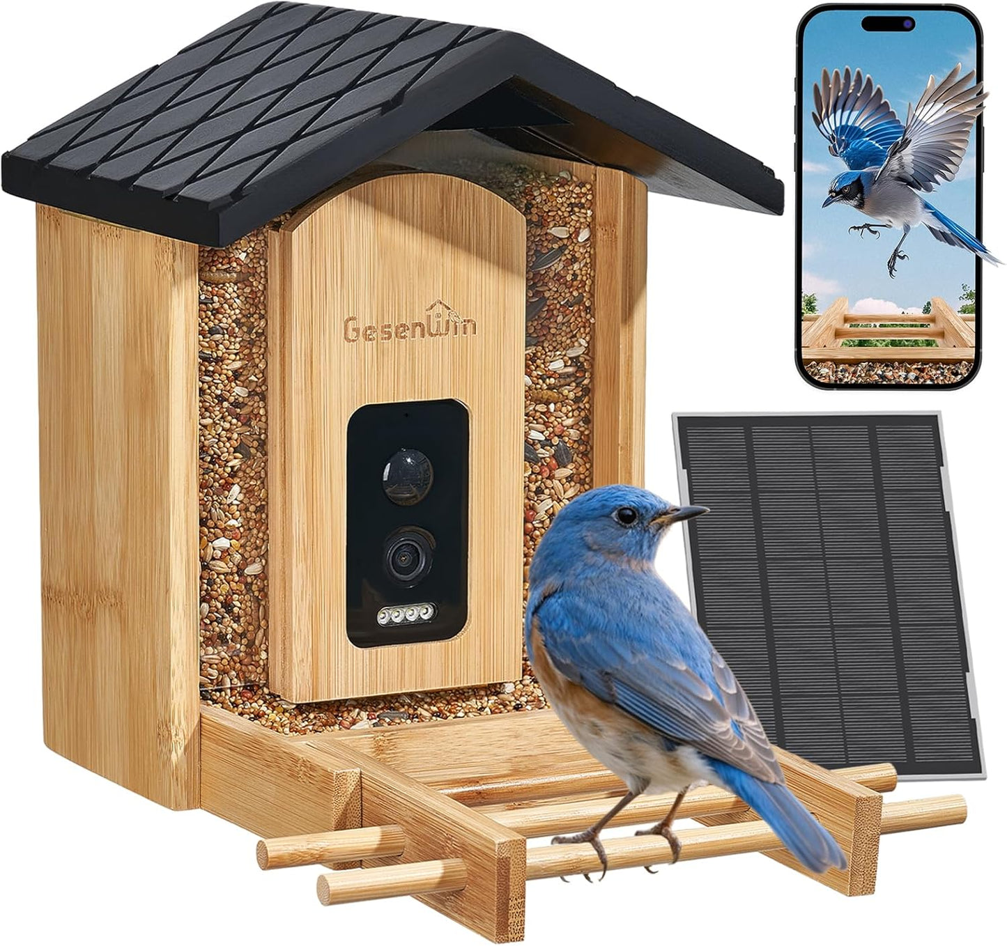 Smart Bird Feeder with Camera for Wild Birds - 2K HD Live Video
