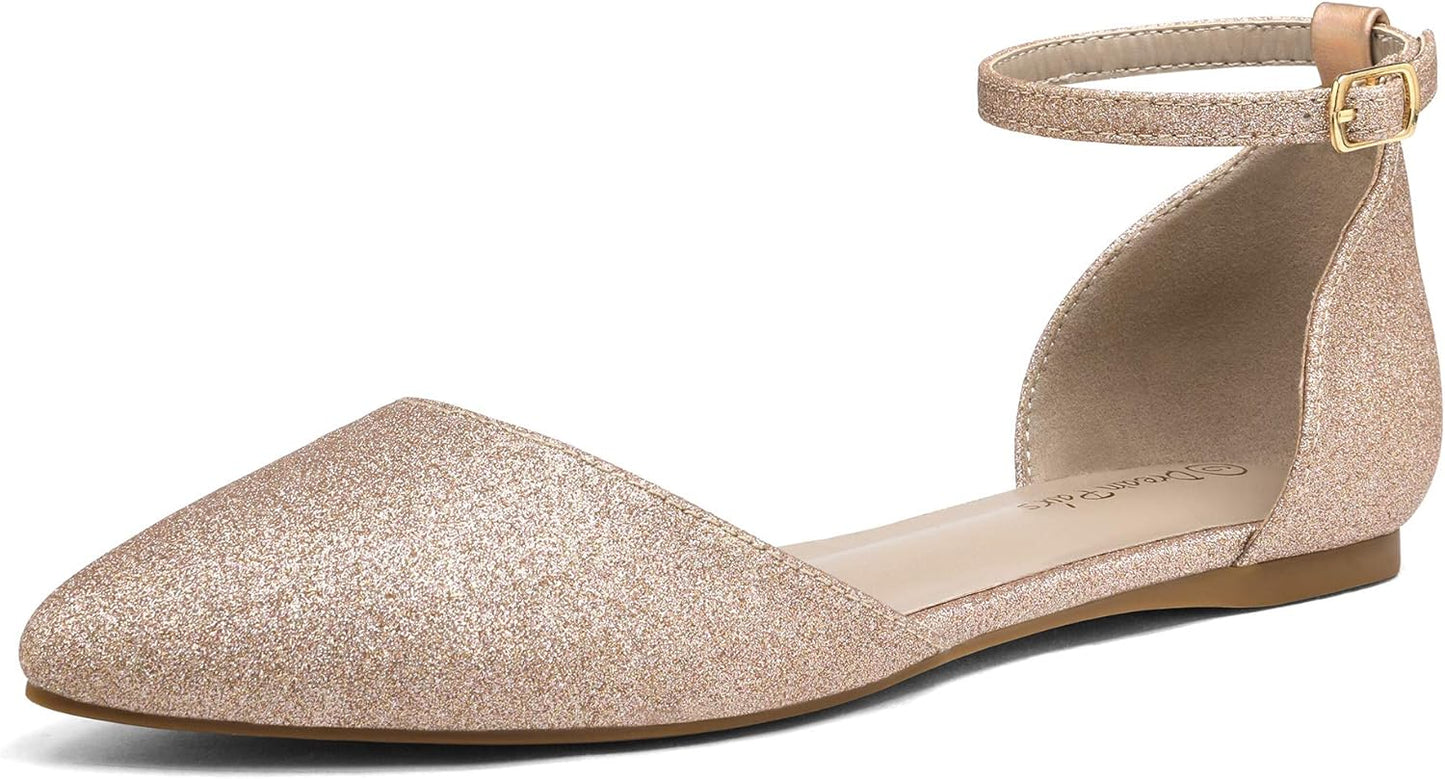DREAM PAIRS Women's Casual D'Orsay Pointed Ballet Flats Shoes
