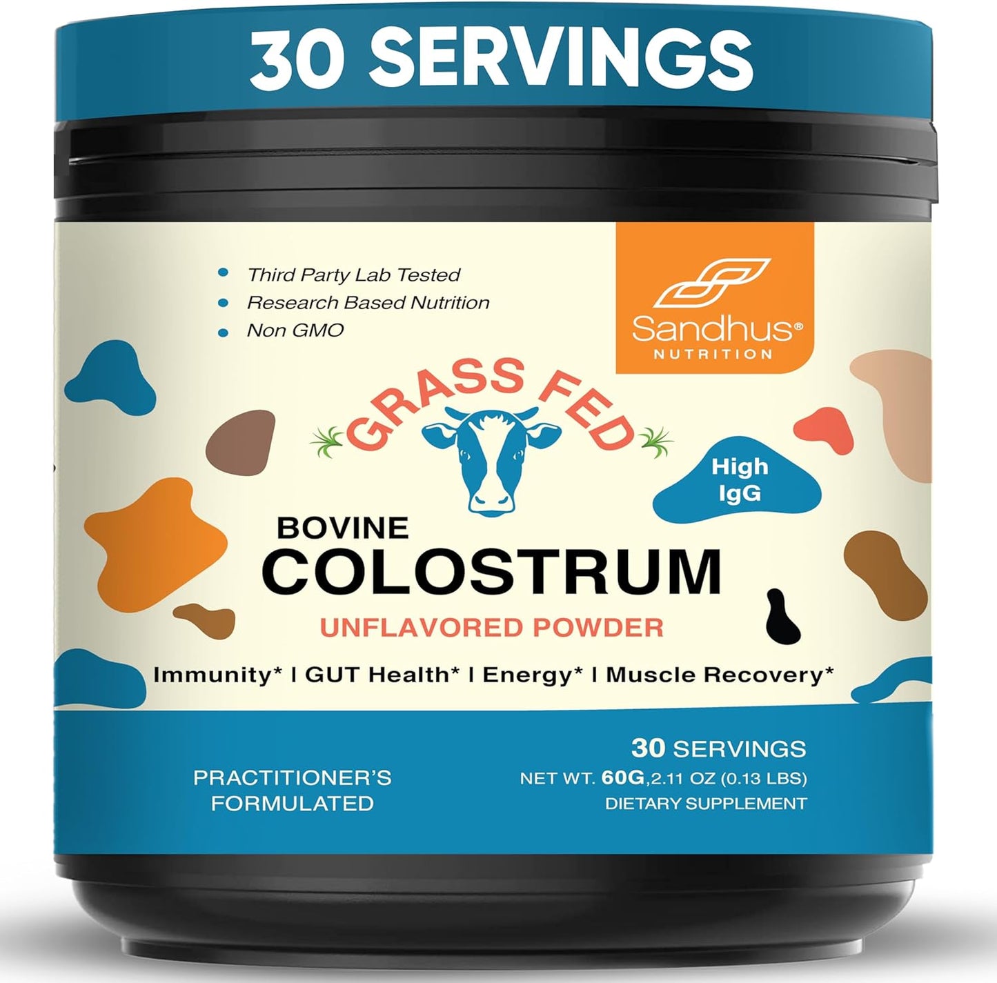 Sandhu's Grass Fed Bovine Colostrum Powder for Gut Health